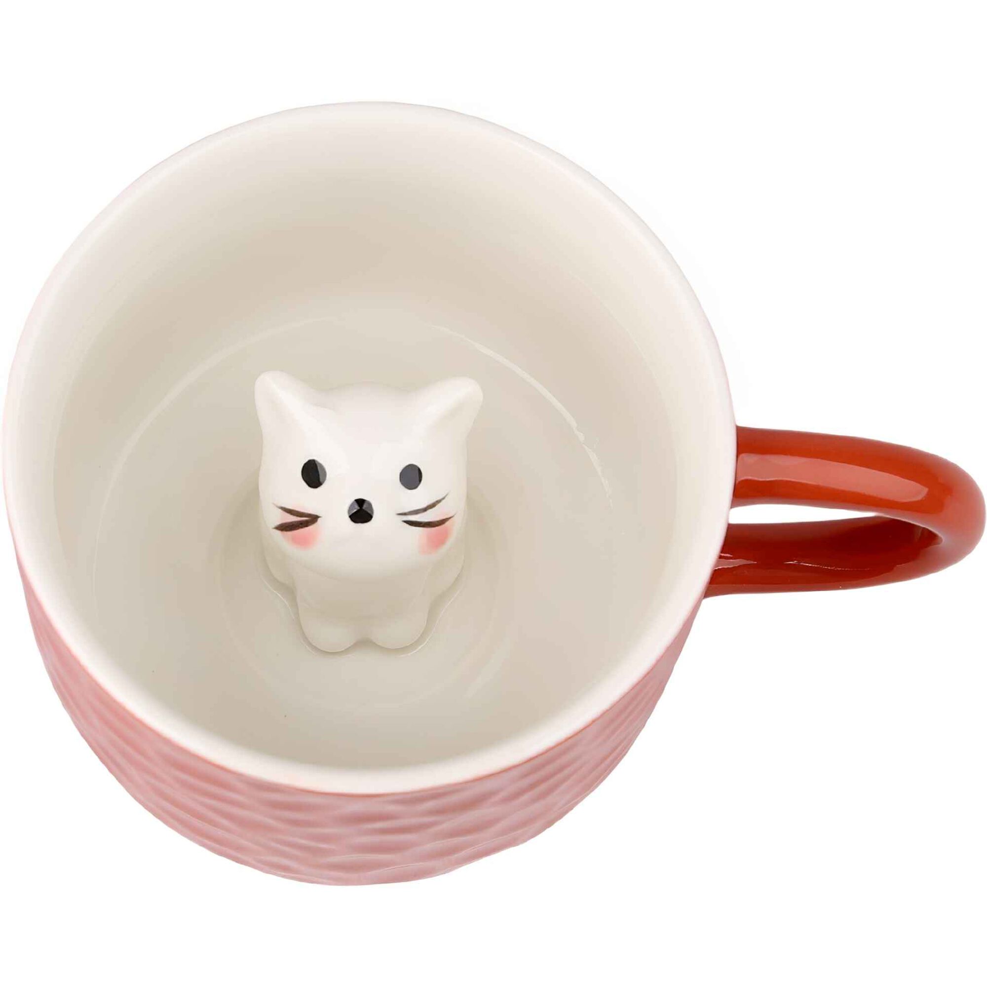 Caneca 320ml Gato no Interior Vermelha Kasa