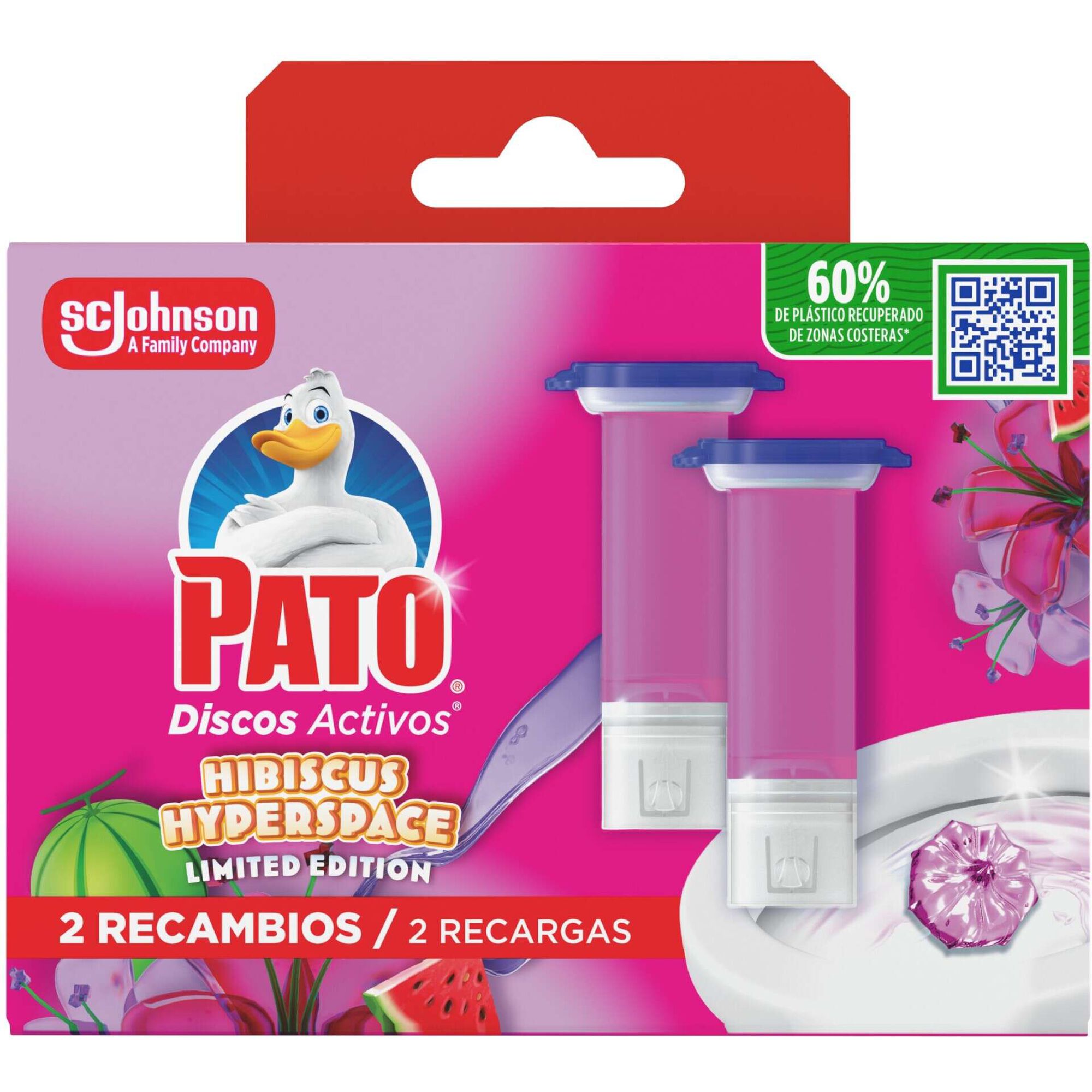 Discos Sanit&aacute;rios Ativos Recargas Hibiscus Hyperspace Pato