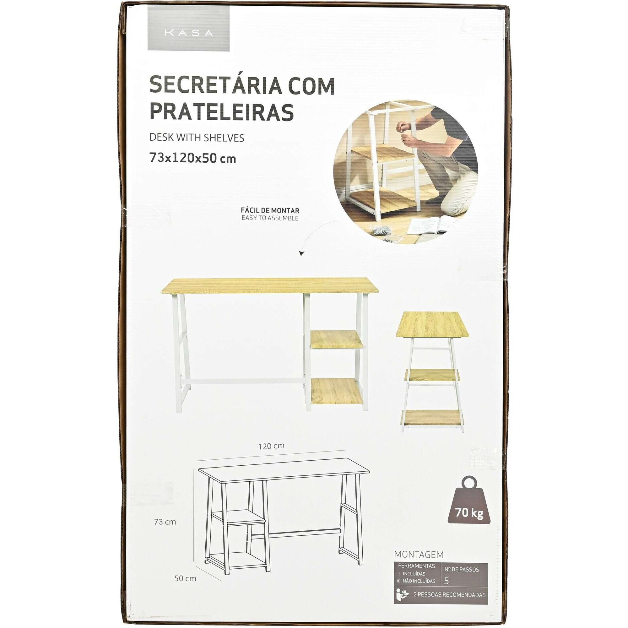 Secret&aacute;ria com Prateleiras Branca Kasa