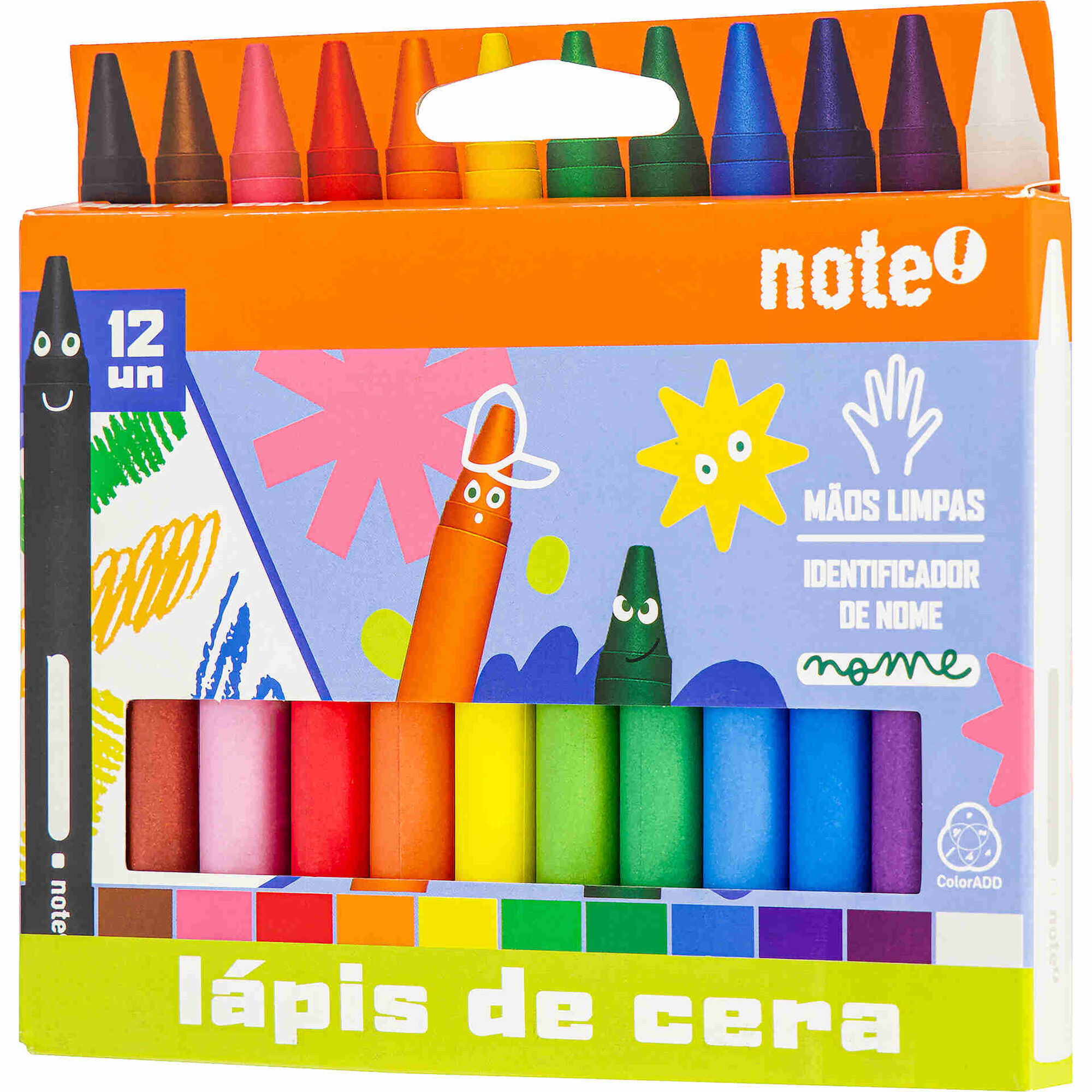 Conjunto 12 L&aacute;pis de Cera Note!