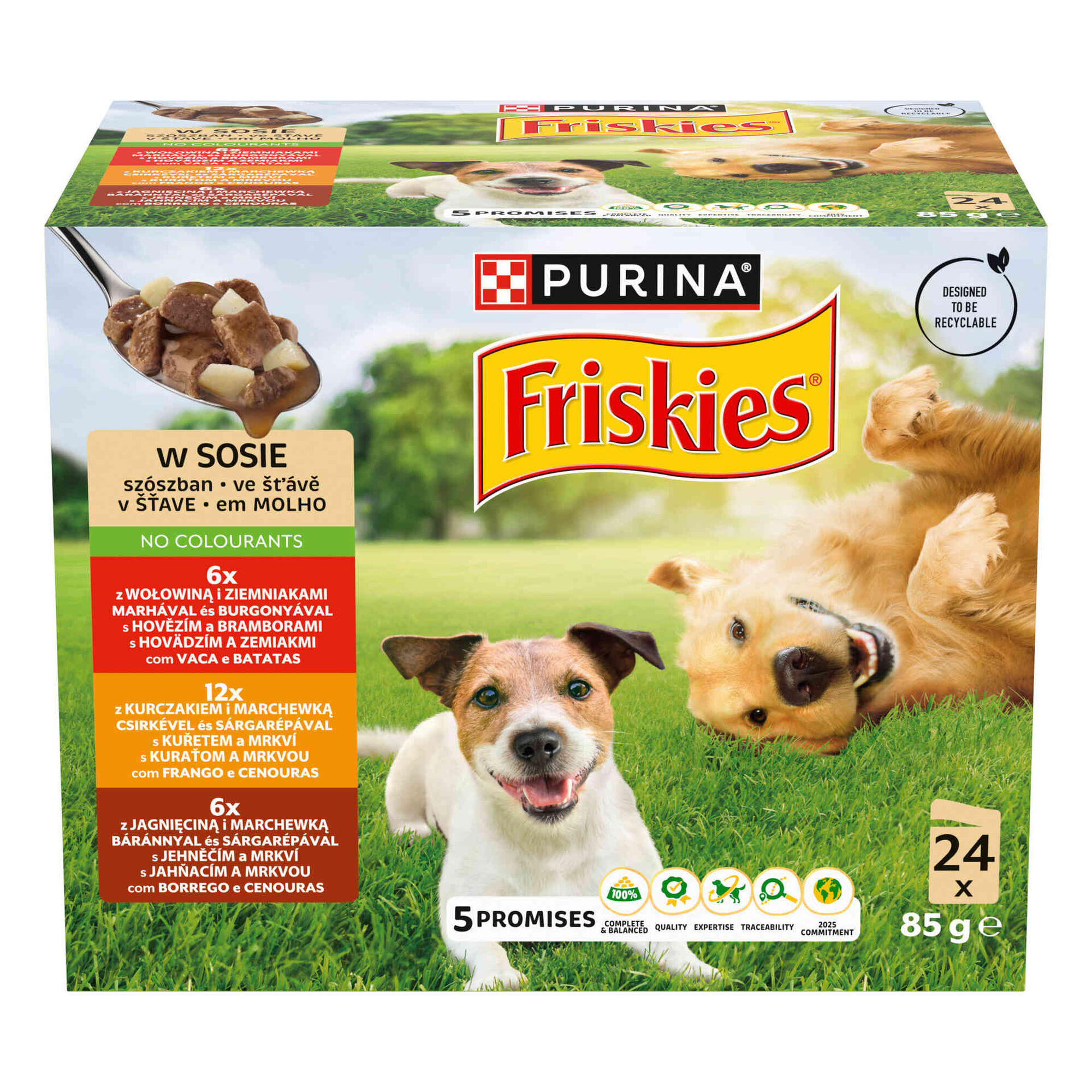Comida H&uacute;mida para C&atilde;o Adulto Multi Carnes Purina Friskies