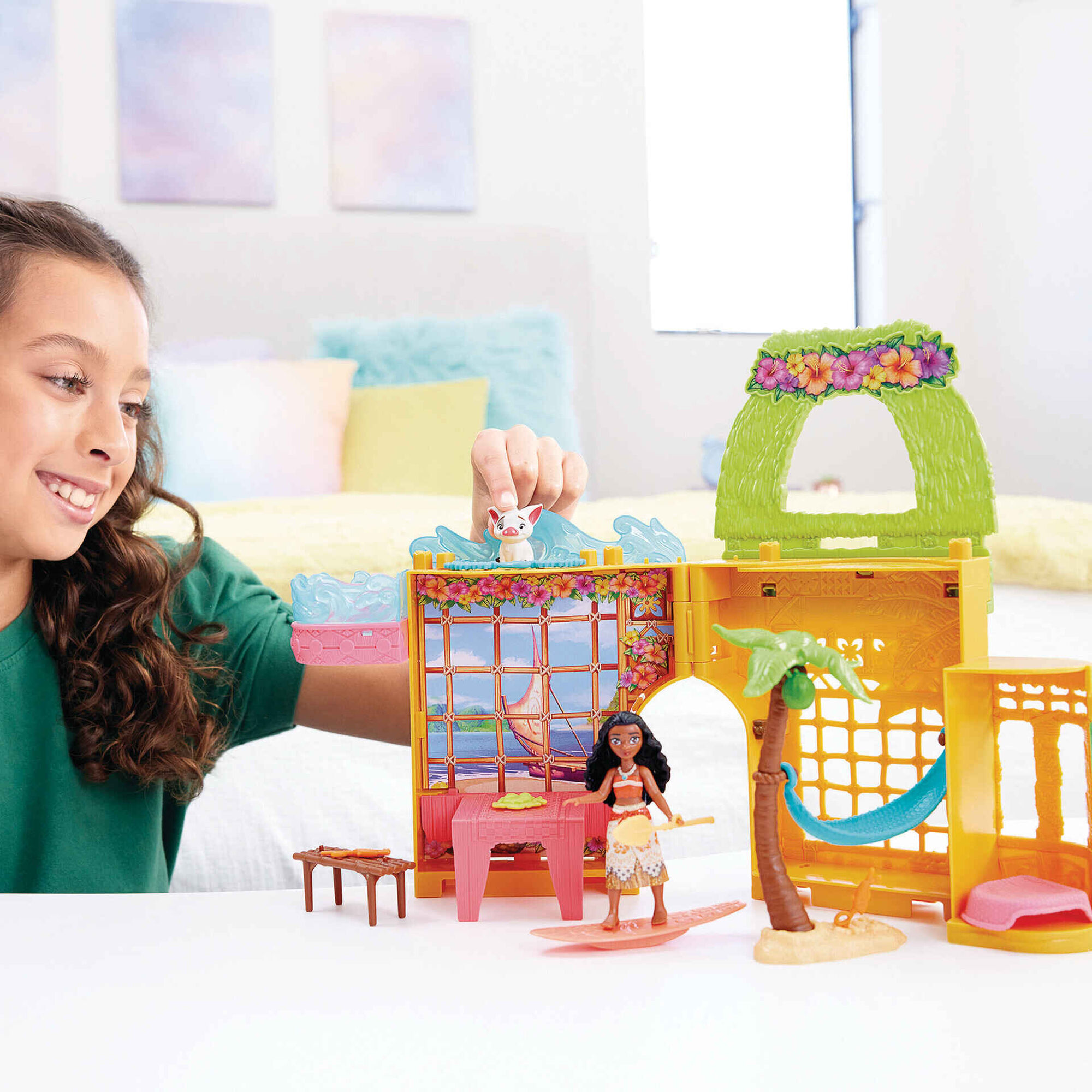 Boneca Mini Vaiana Com Castelo