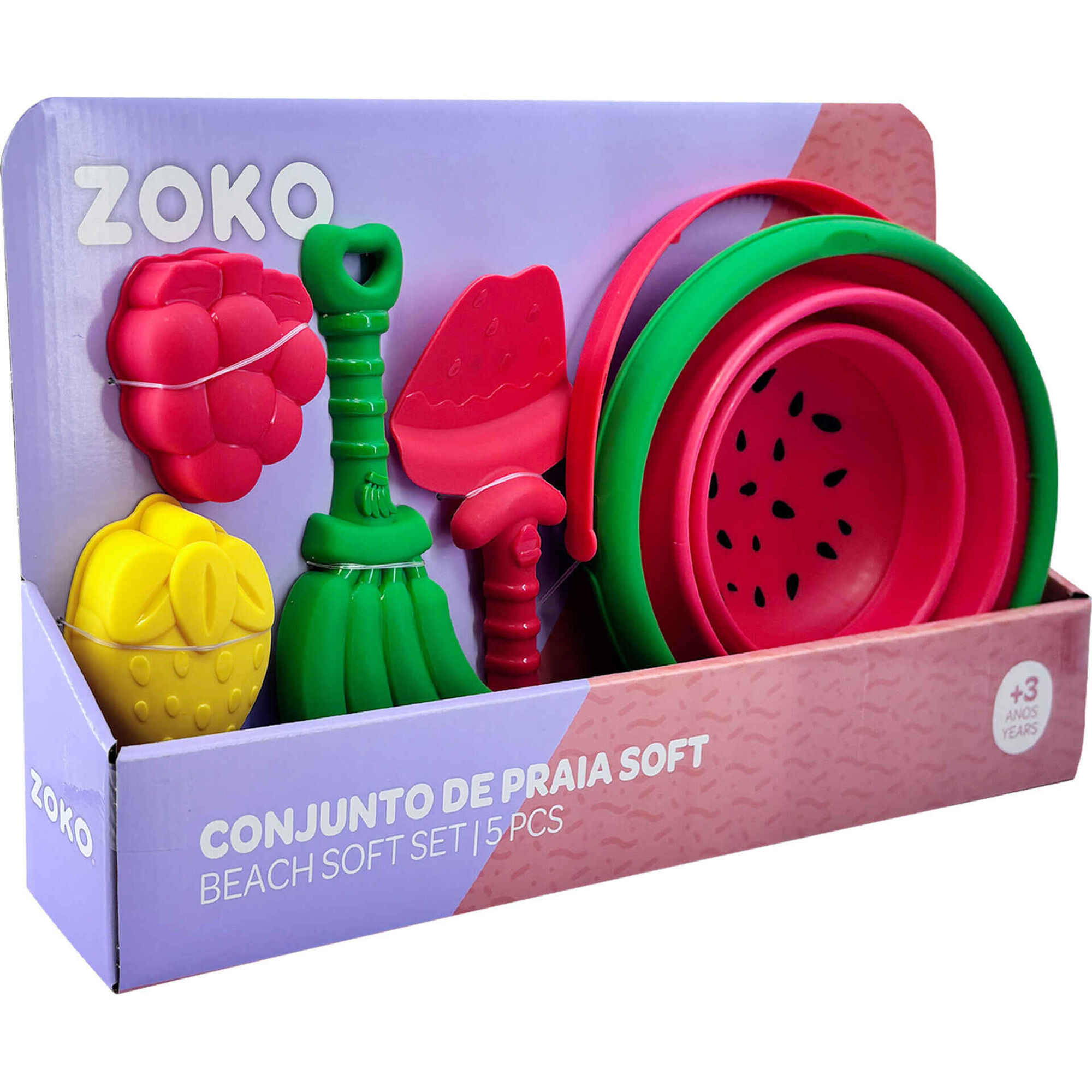 Zoko - Conjunto Praia Soft Balde Dobr&aacute;vel e 4 Acess&oacute;rios
