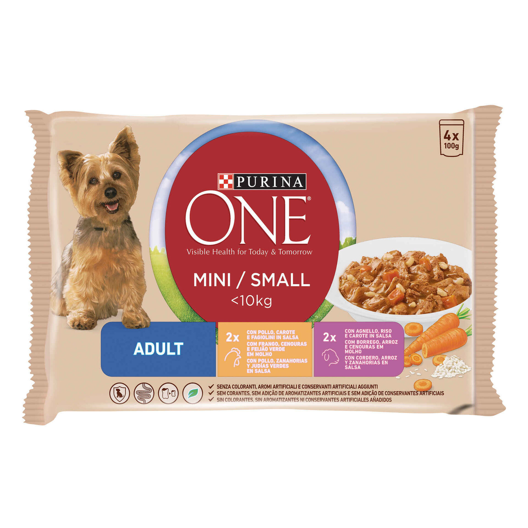 Comida Húmida para Cão Adulto Mini Frango e Borrego Saquetas Comida Húmida para Cão Adulto Mini Frango e Borrego Saquetas