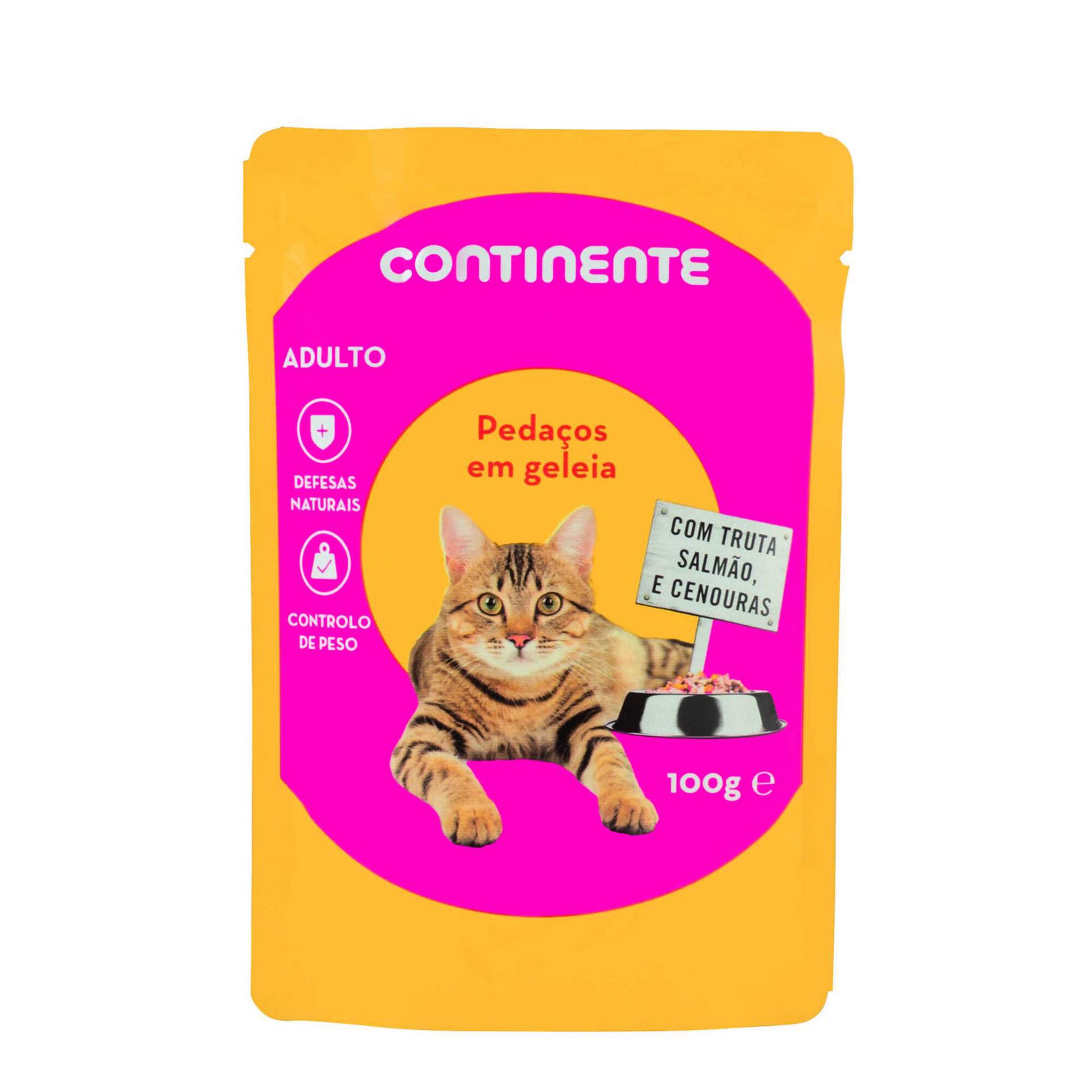 Comida Húmida para Gato Adulto Pedaços em Geleia Truta, Salmão e Cenouras Saquetas Comida Húmida para Gato Adulto Pedaços em Geleia Truta, Salmão e Cenouras Saquetas