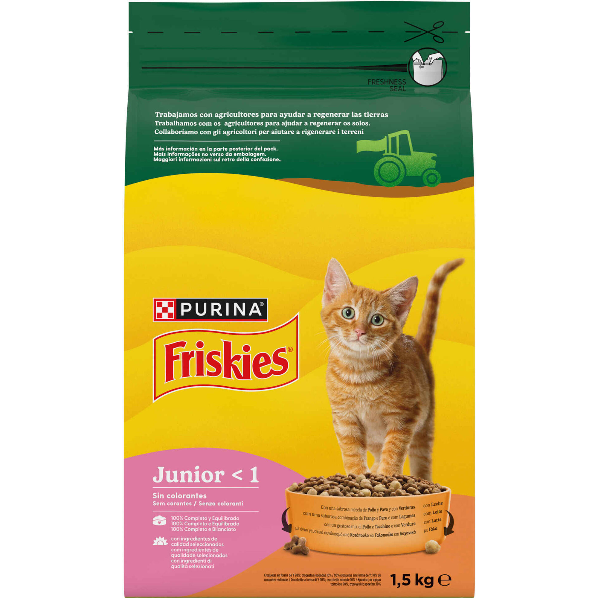 Ra&ccedil;&atilde;o para Gato J&uacute;nior Frango, Leite e Legumes Purina Friskies
