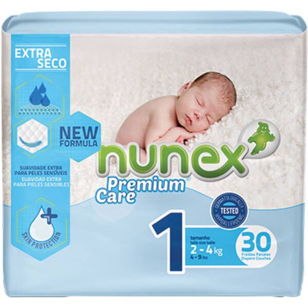 Fraldas Premium Care 2-4kg T1 Nunex