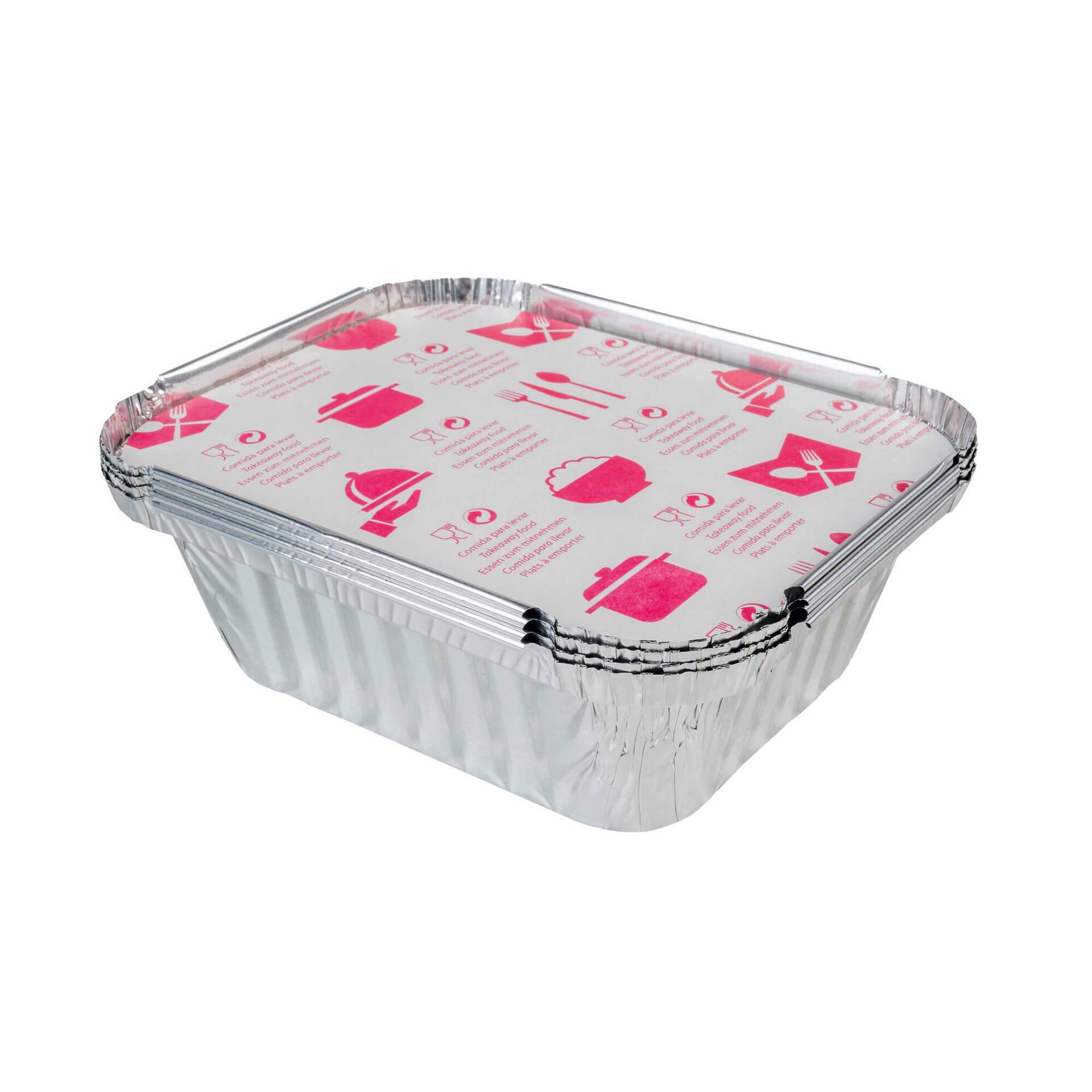 Embalagens com Tampa Alumínio Retangulares 15x12cm