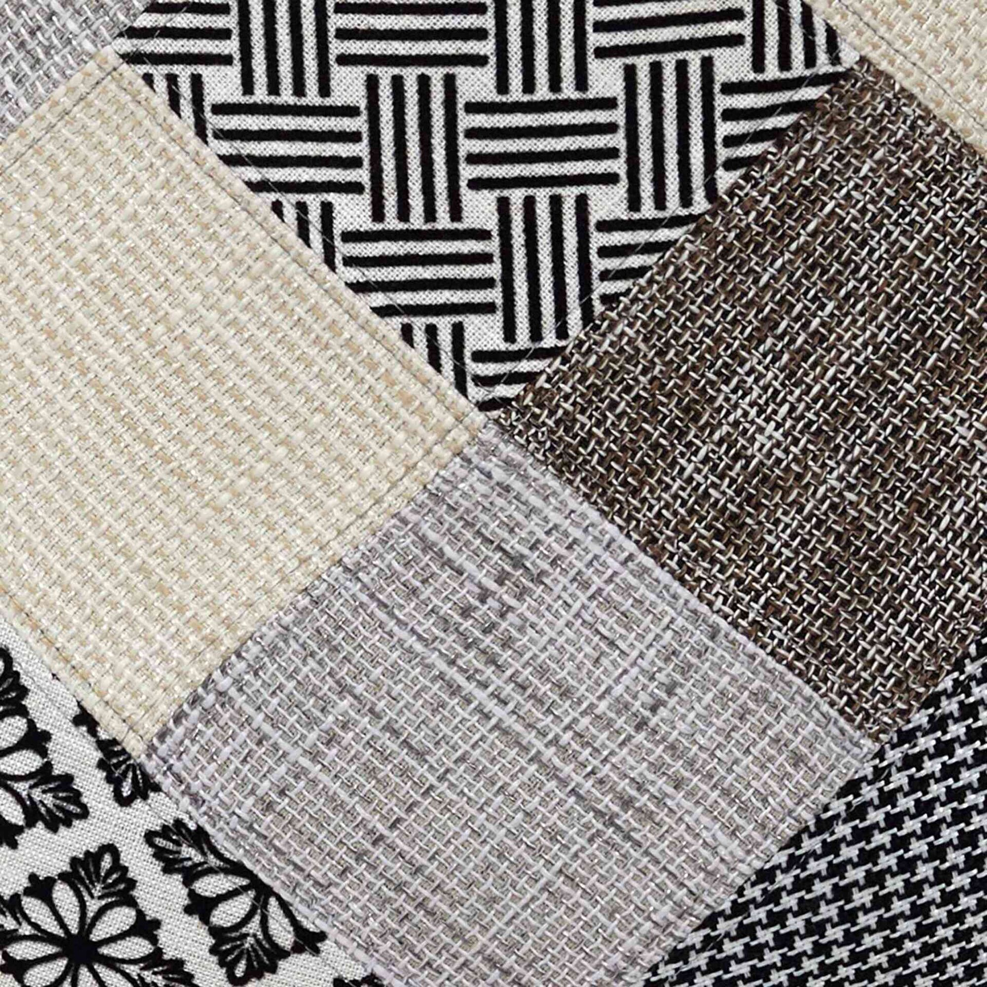 Conjunto de 4 Cadeiras Estofadas Cinza Patchwork