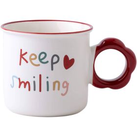 Caneca 410ml Keep Smiling Asa Flor Kasa