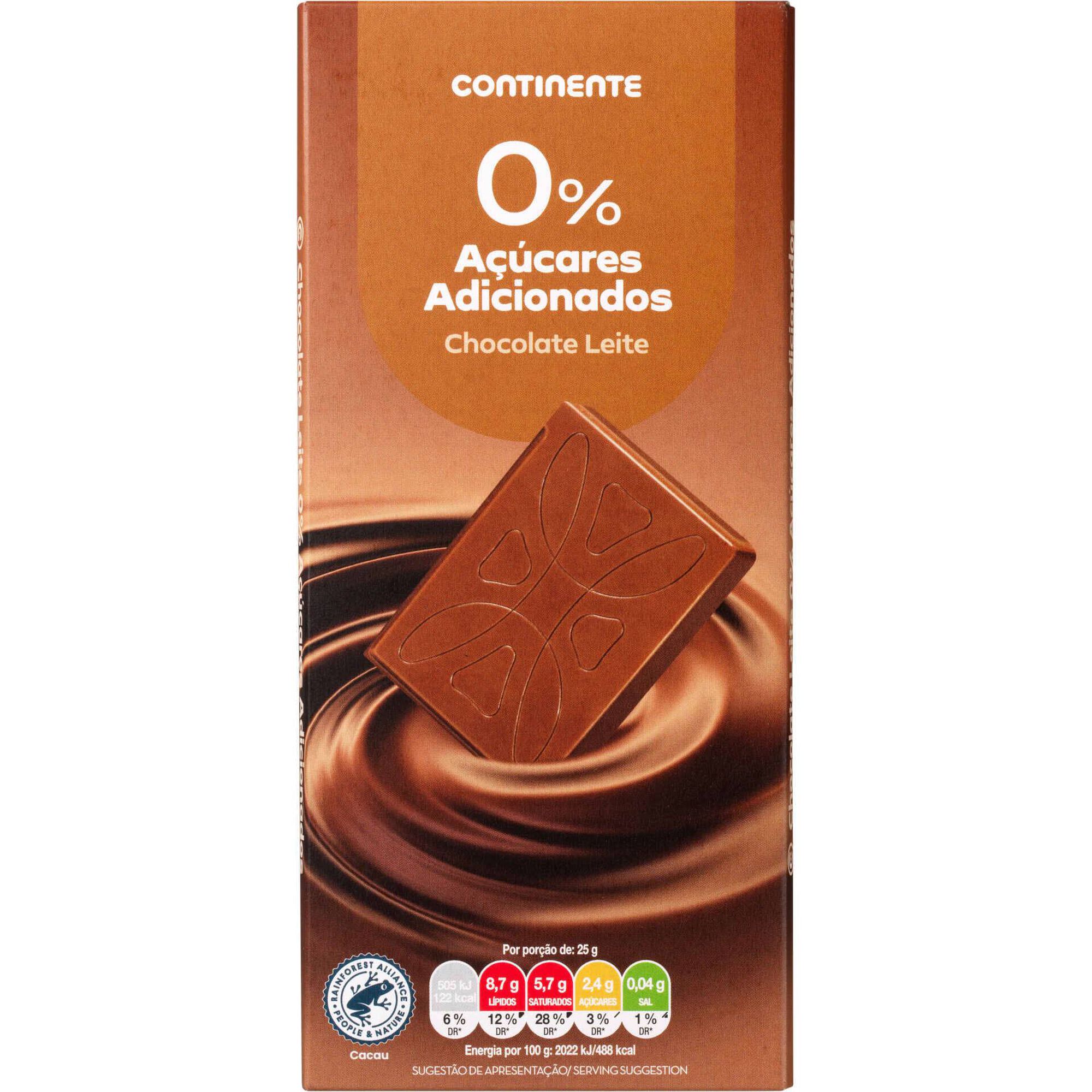 Tablete de Chocolate de Leite Continente