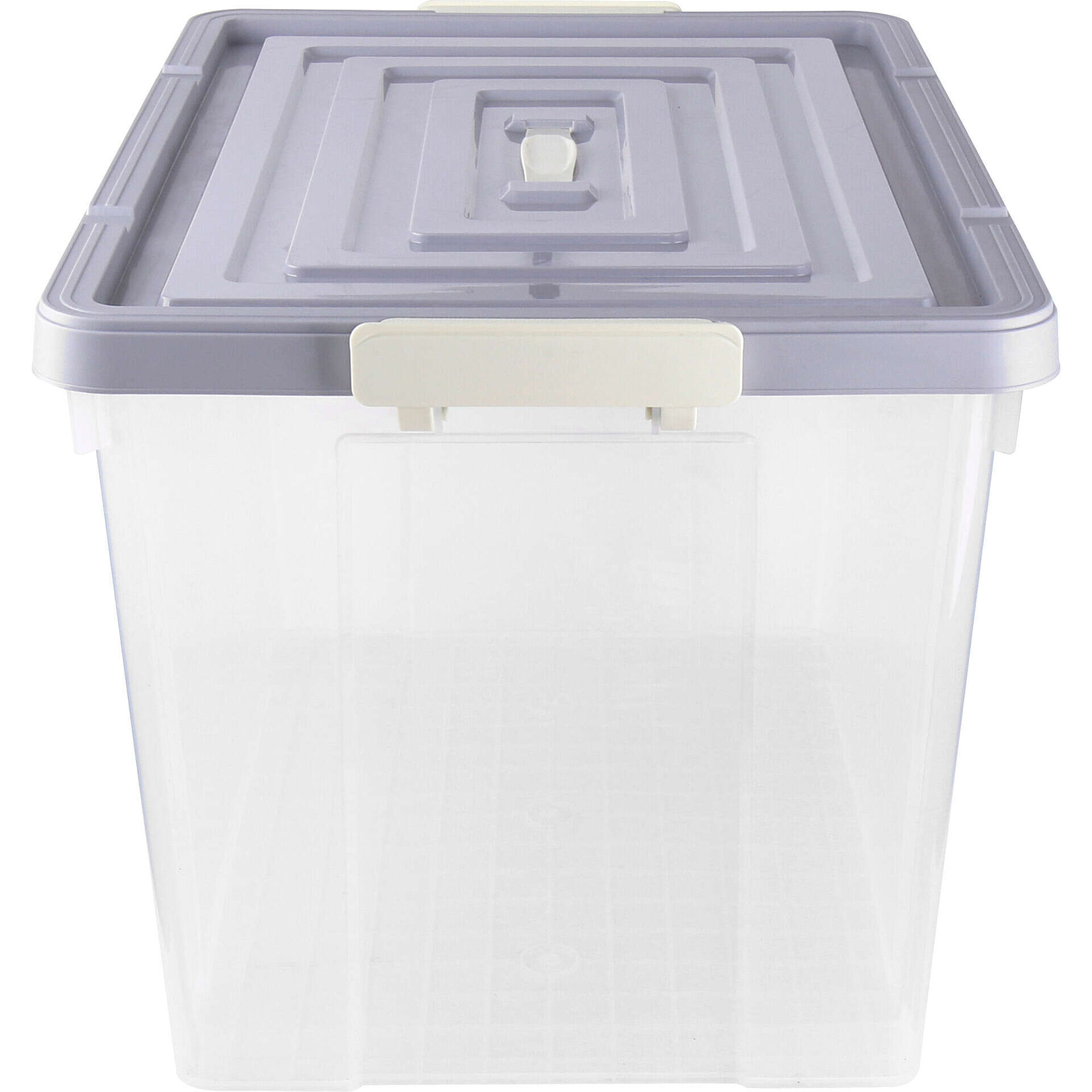 Caixa Arruma&ccedil;&atilde;o 62x43x39cm com Tampa Cinza Kasa