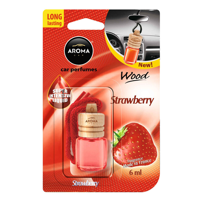 Ambientador Auto Pendurar Frasco Morango Aroma Car