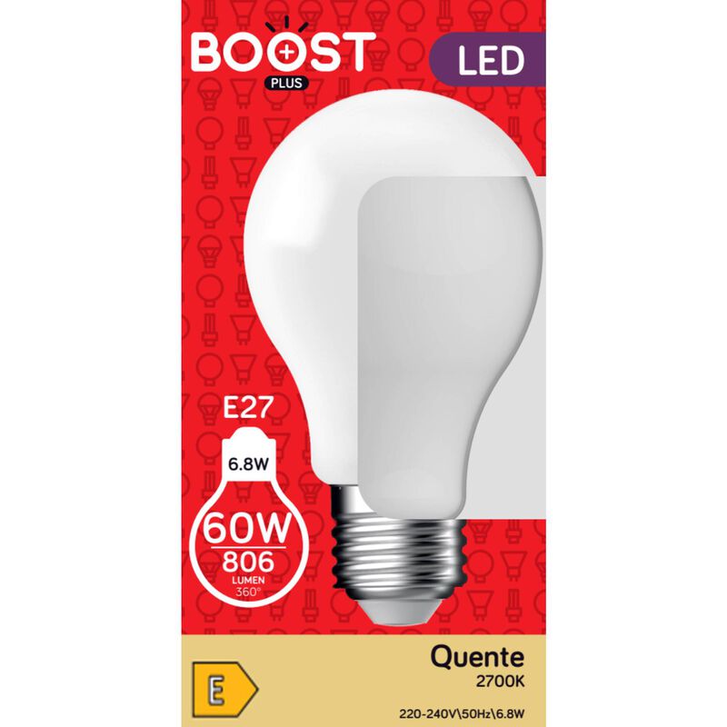 Lâmpada LED Standart E27 2700K 60W Boost