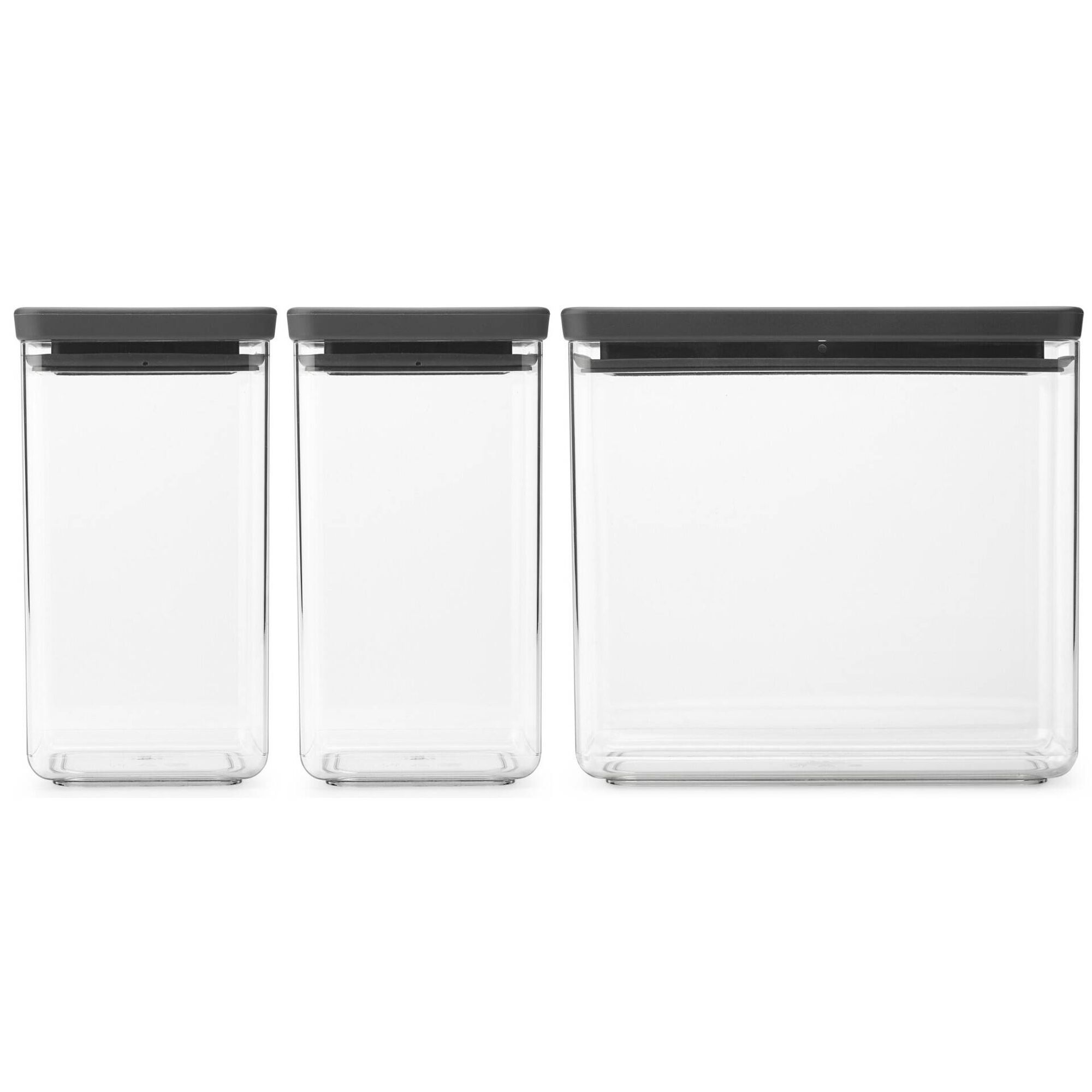 Conjunto 3 Frascos Empilh&aacute;veis 2x1.6L e 1x3L Brabantia