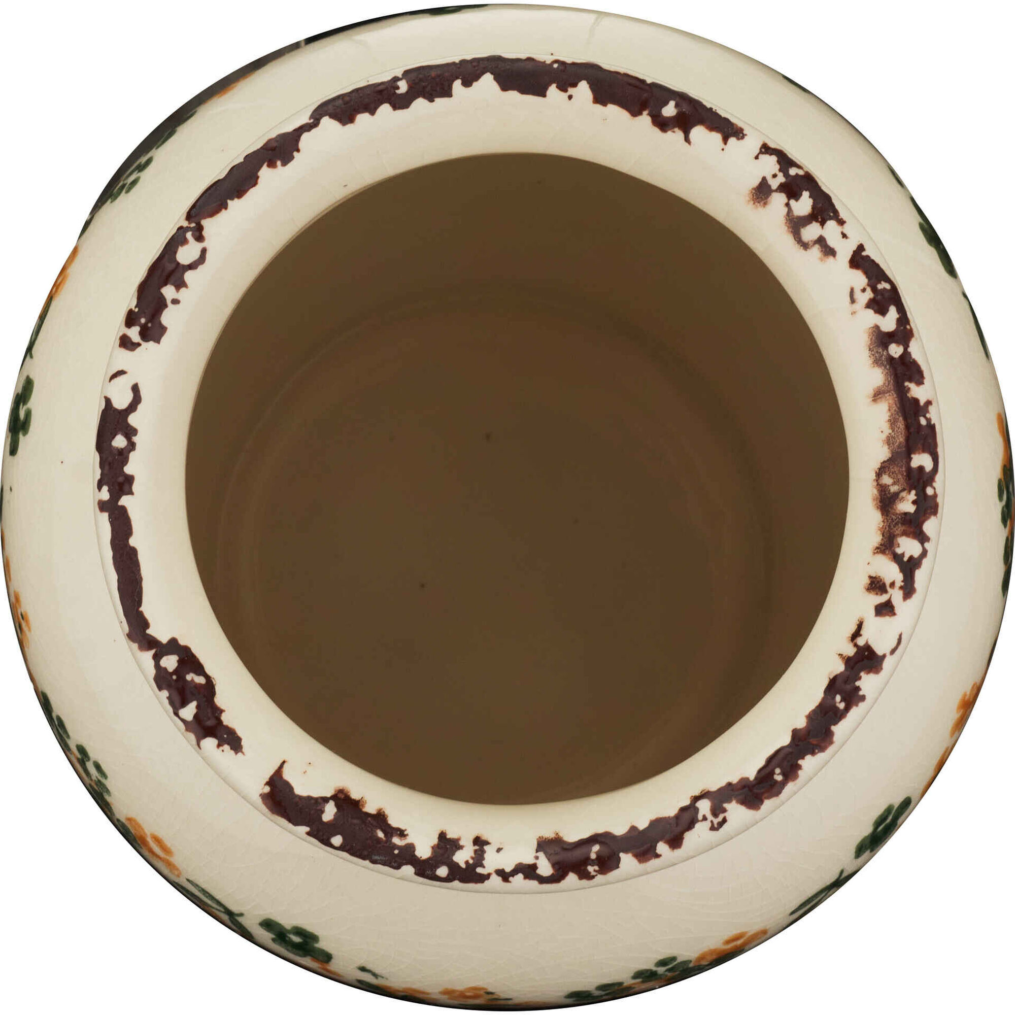 Jarra Flores com Rebordo Vintage 14,5x21cm Bege Kasa