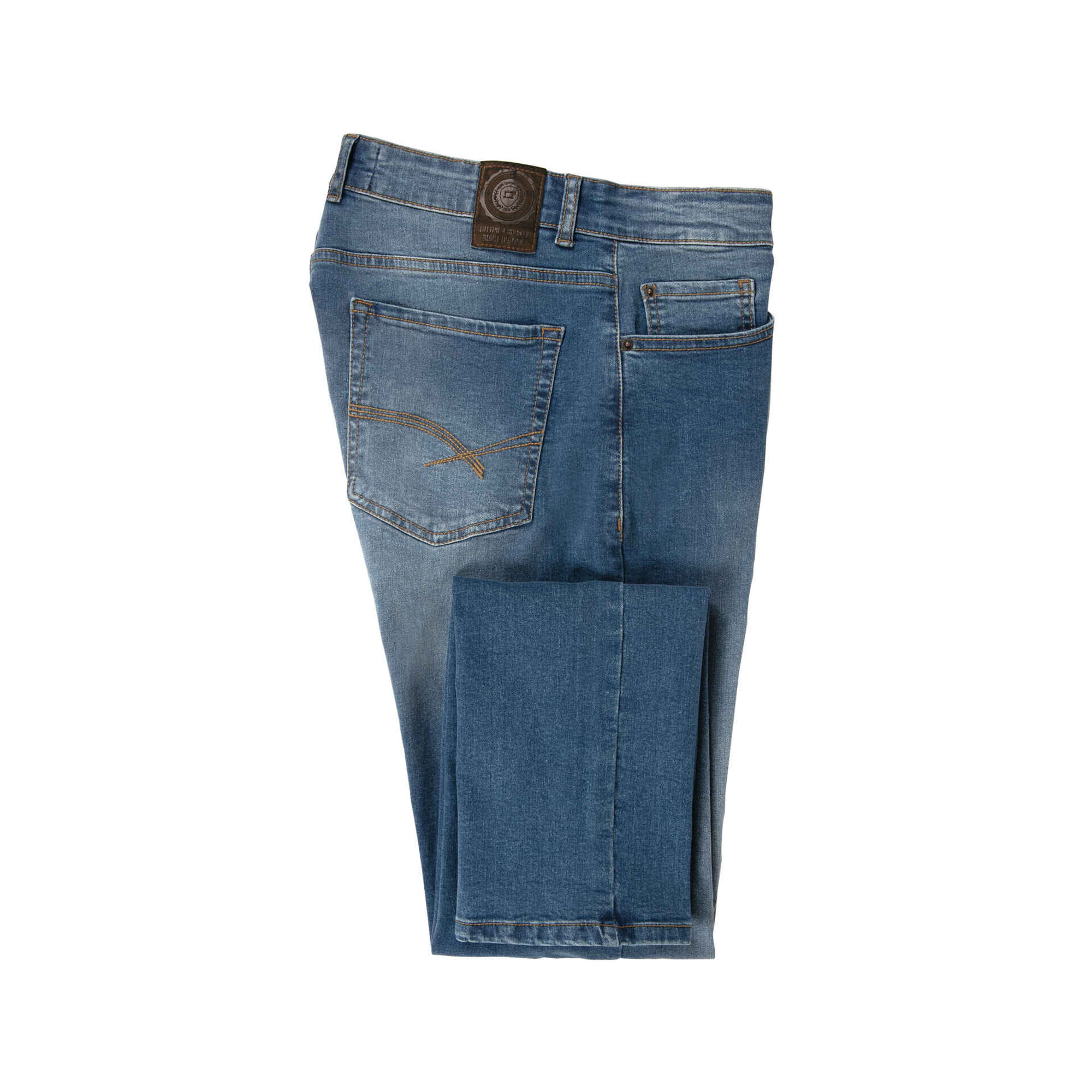 Jeans Slim Straight Homem Azul