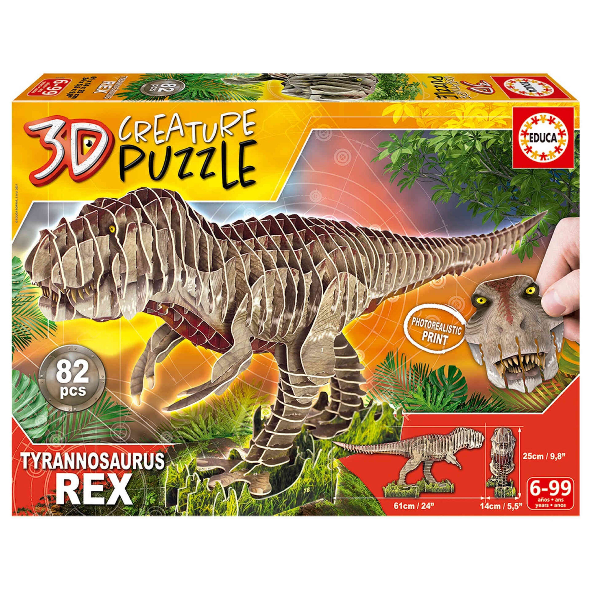 Puzzle 3D Creature T-Rex 82 Peças, , hi-res