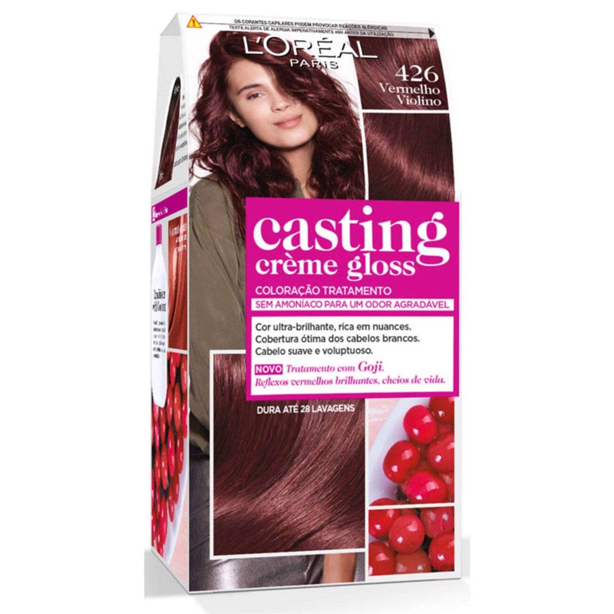 Coloração Tom sobre Tom Casting Creme Gloss Vermelho Violino 426 Coloração Tom sobre Tom Casting Creme Gloss Vermelho Violino 426