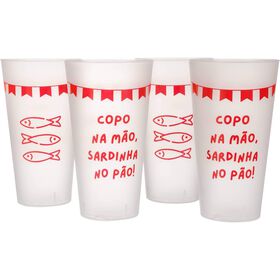 Conjunto 4 Copos 500ml Sardinhas Kasa