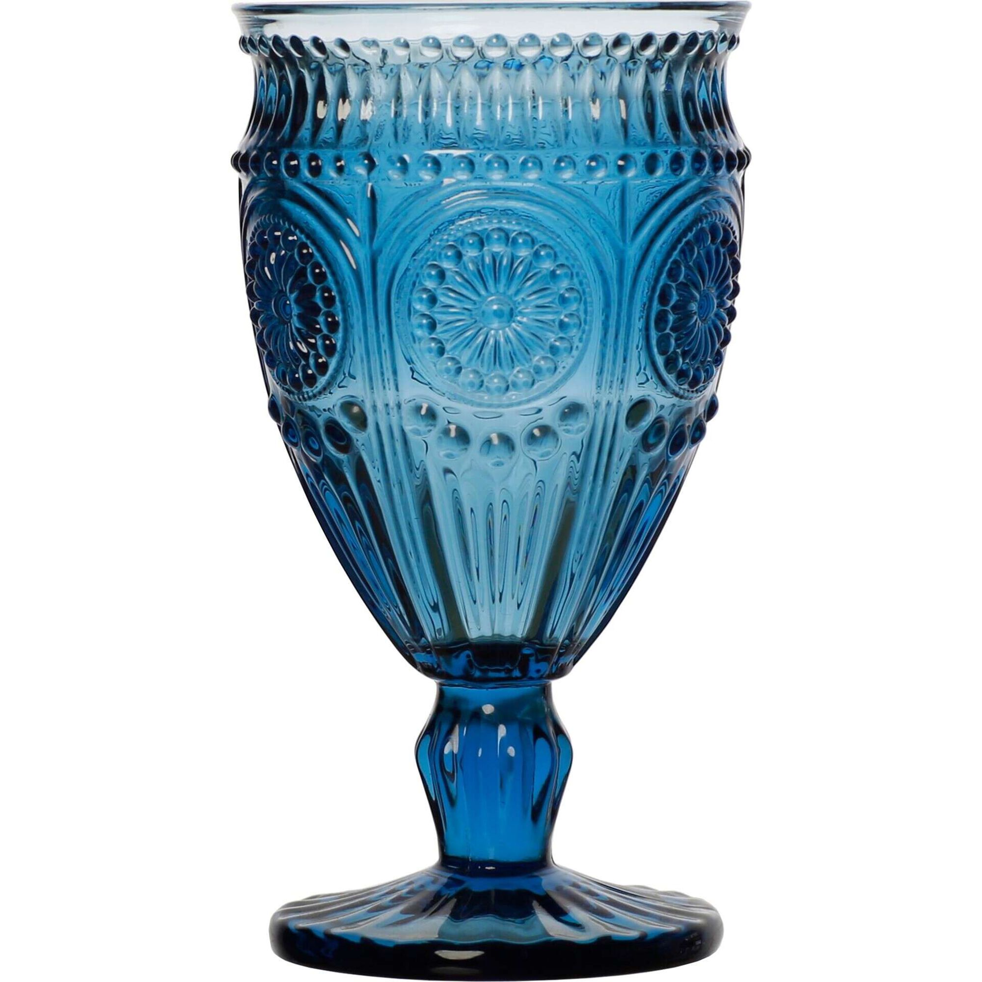 Conjunto 6 Cálices 35cl Flores Azul