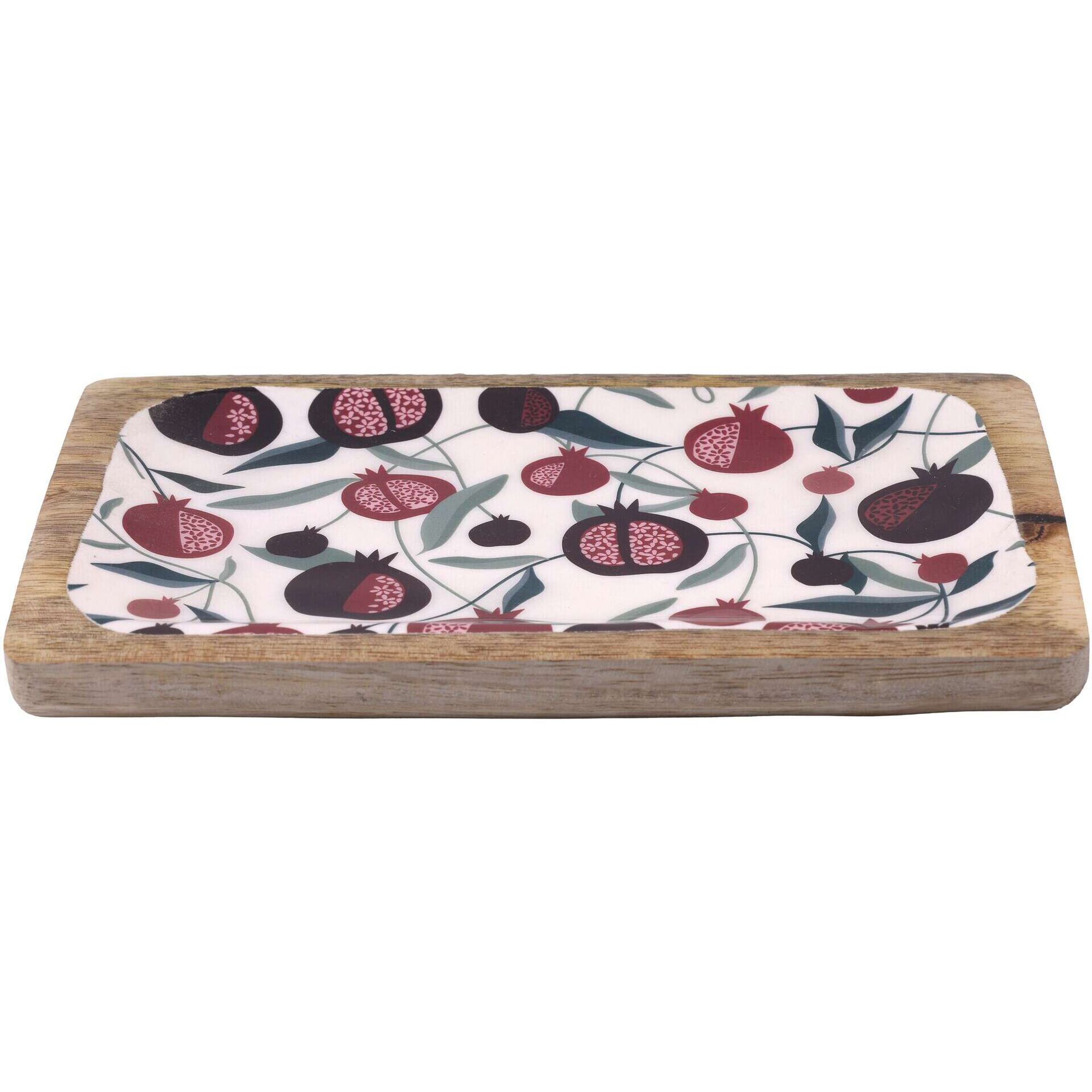 Tabuleiro Retangular 22x14x1,5cm Rom&atilde;s Jardim Secreto Kasa