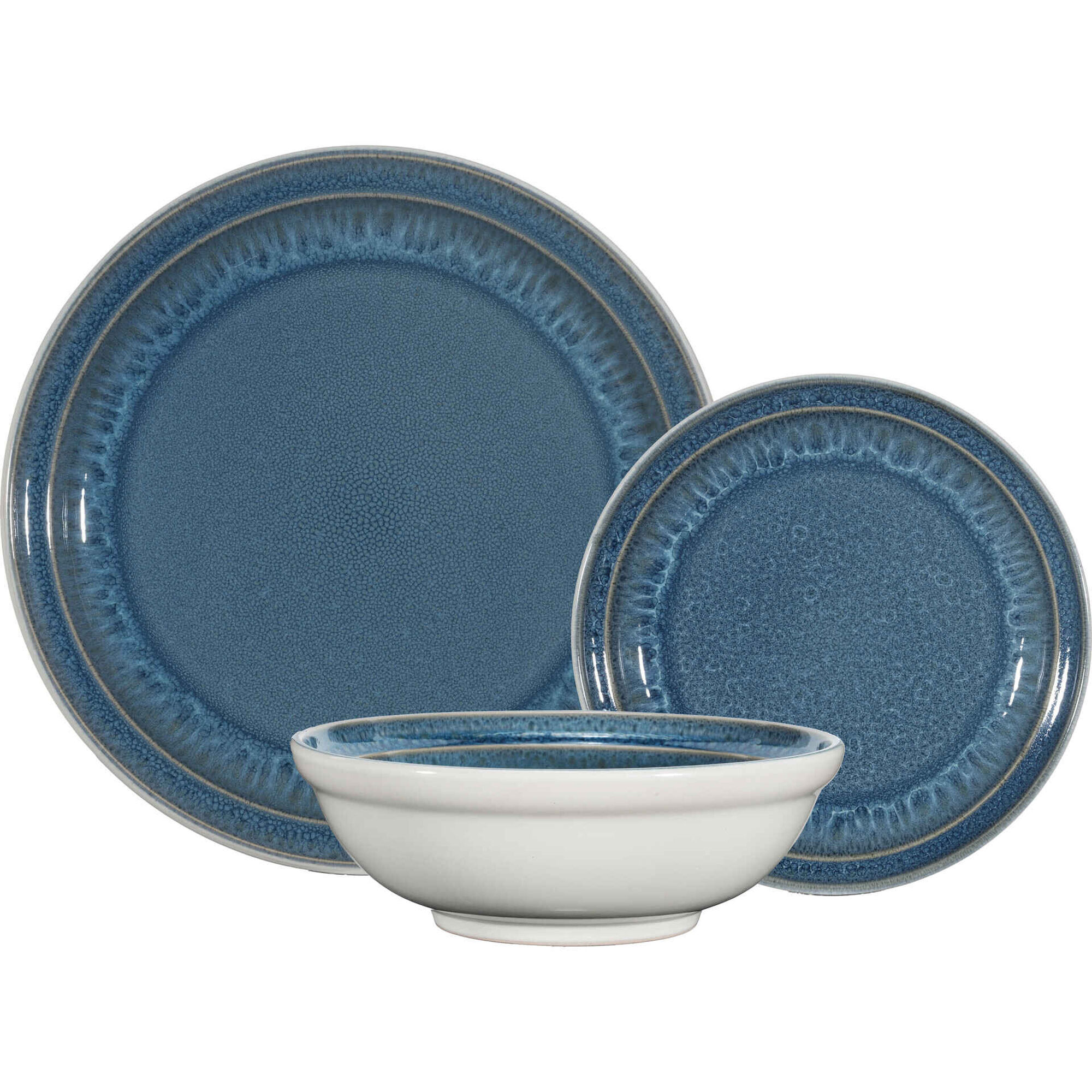 Prato Sobremesa Grés Redondo 20,2cm Reativo Azul Loulé Prato Sobremesa Grés Redondo 20,2cm Reativo Azul Loulé