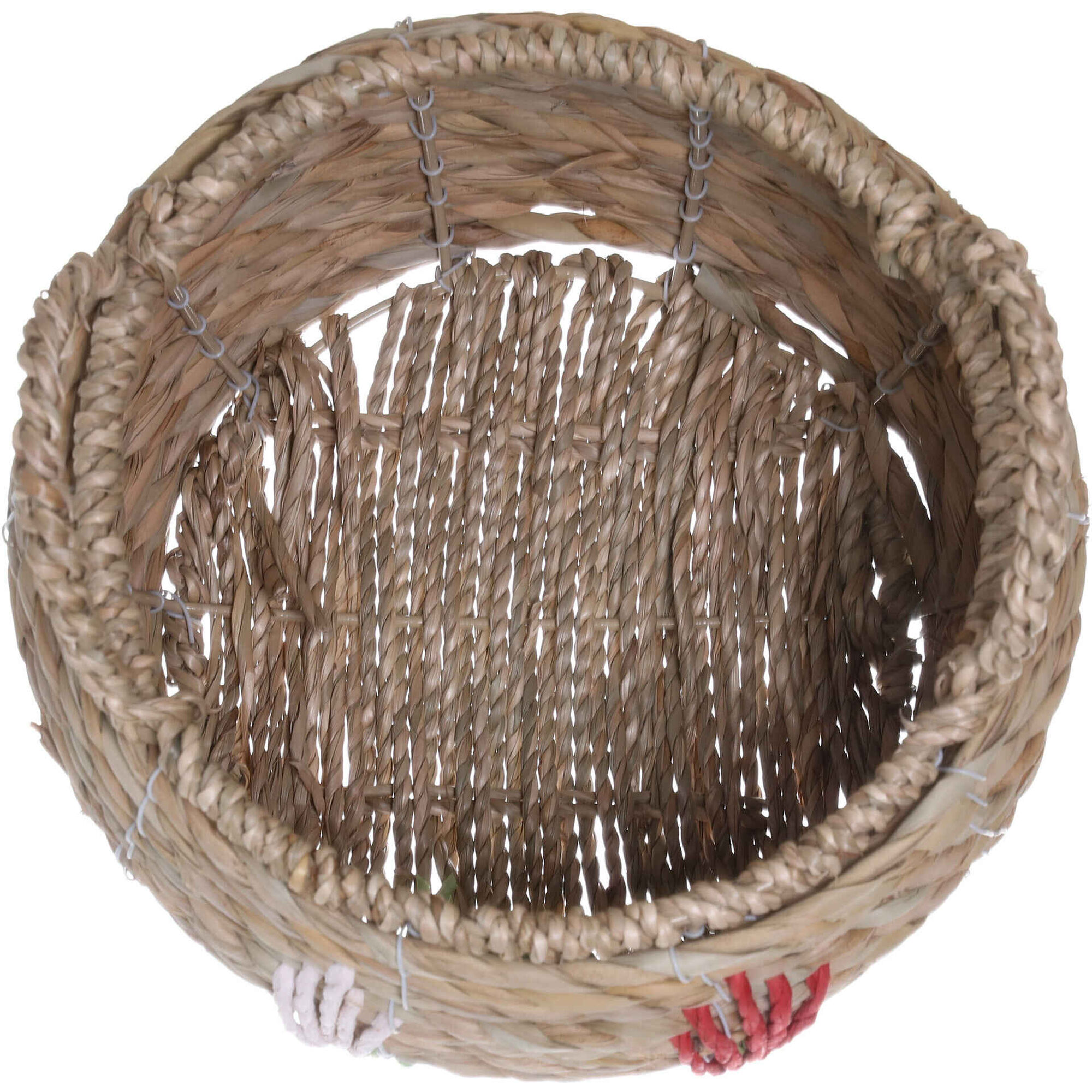 Cesto Oval Flores Bordadas 24x18cm Kasa