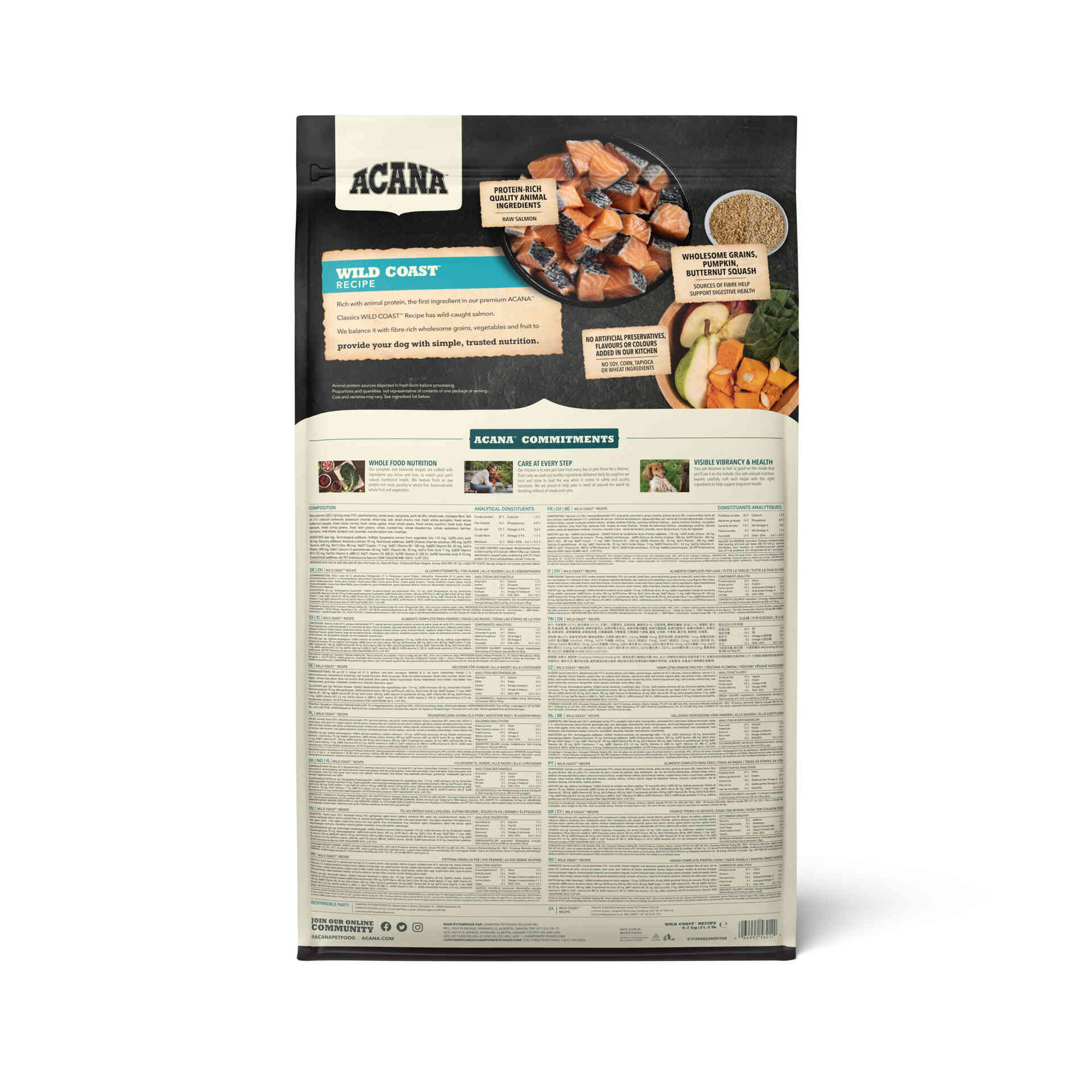 Ra&ccedil;&atilde;o para C&atilde;o Classics Wild Coast Recipe Acana