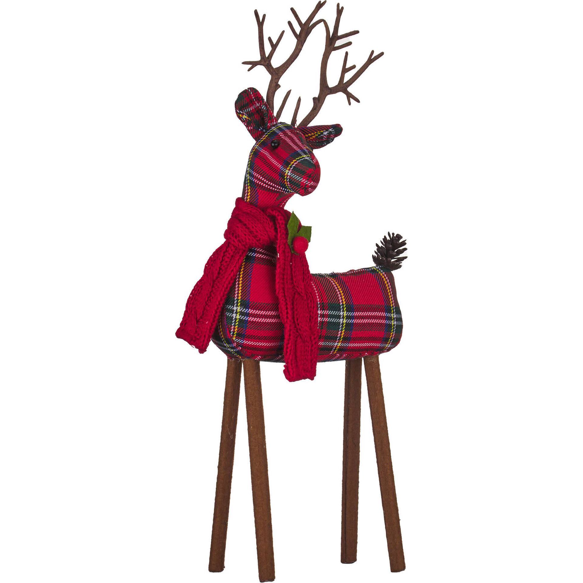 Rena Decorativa 41cm Padrão Tartã