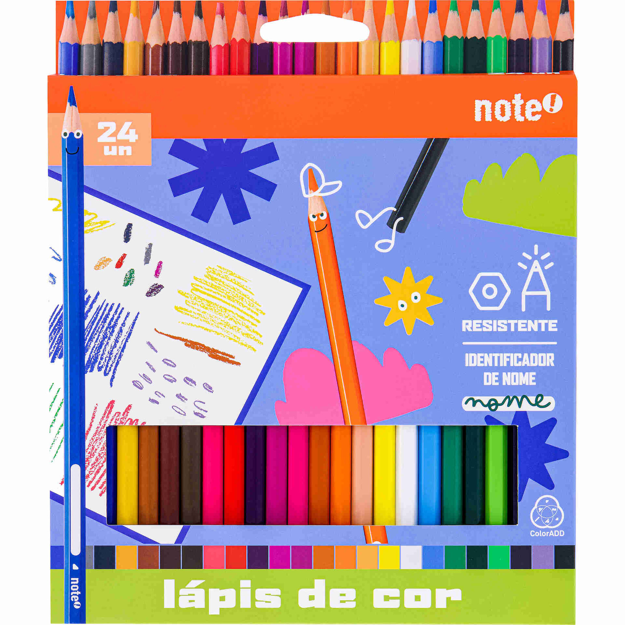 Conjunto 24 L&aacute;pis de Cor Note!