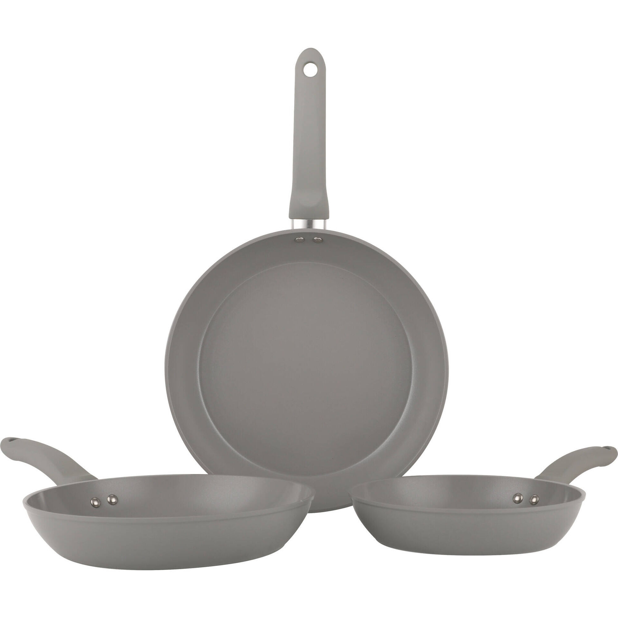 Conjunto 3 Frigideiras 20cm, 24cm e 28cm Cinza Kasa