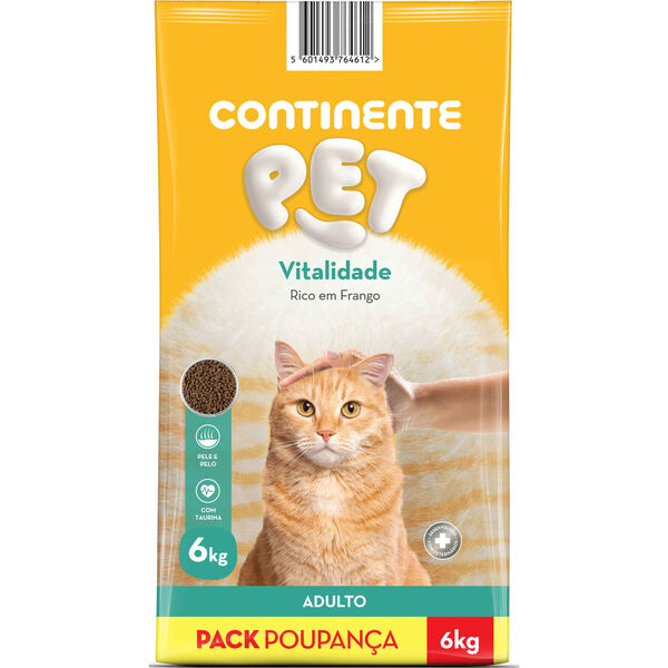 Ração para Gato Adulto Vitalidade Frango Pack Poupança Continente Pet