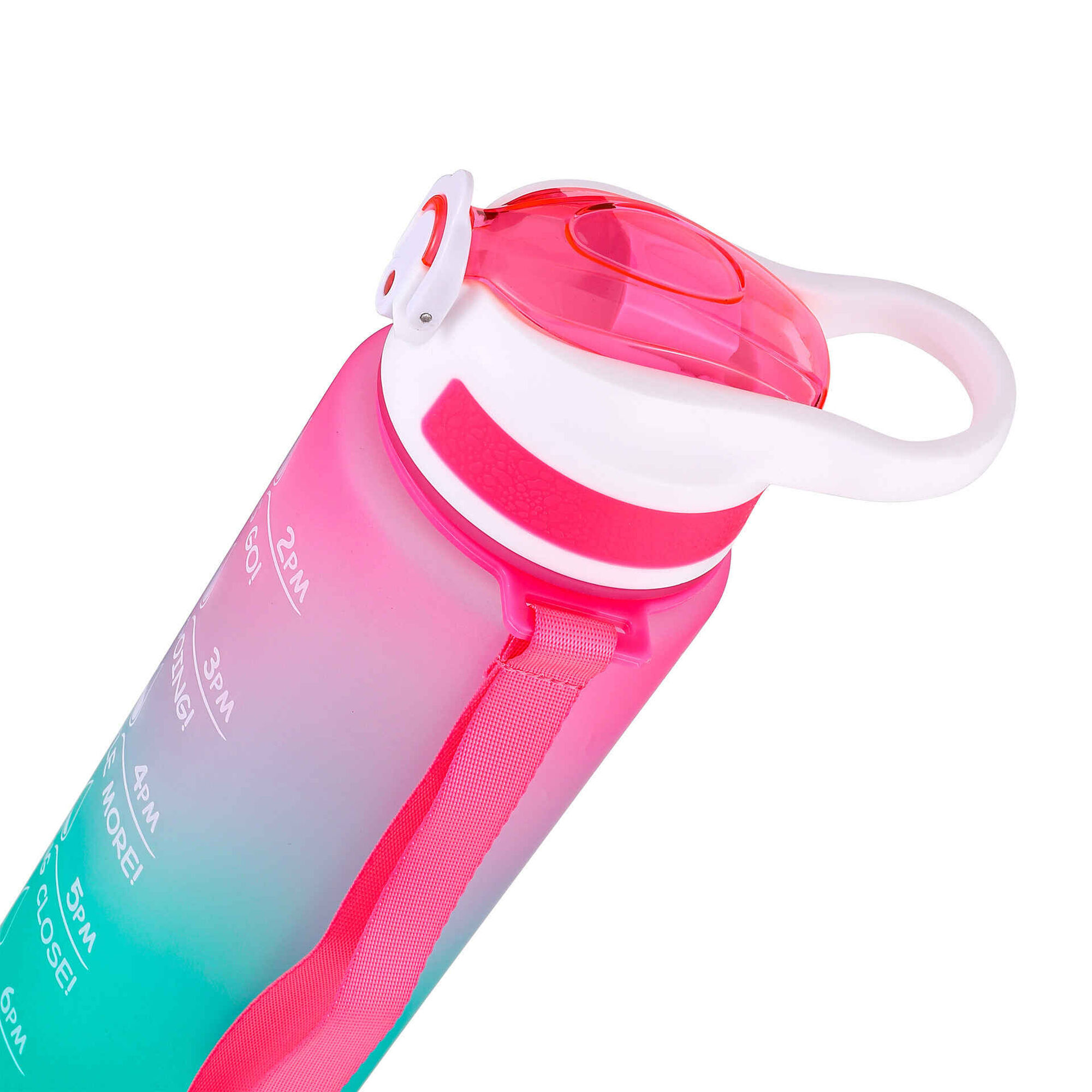 Garrafa Plástico 1L Rosa e Verde Tritan