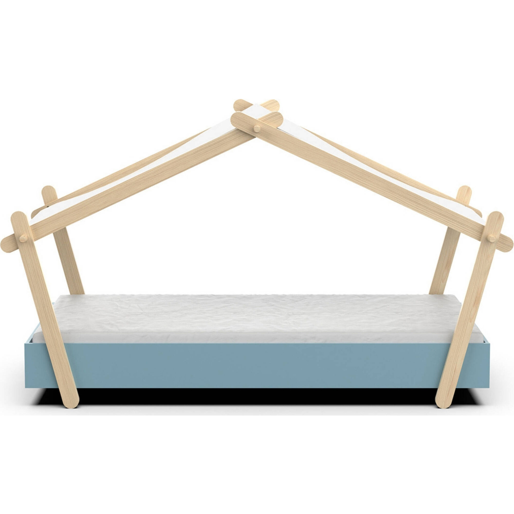Cama Tenda 223,2x105,5x129,7cm Natural e Azul Lodge