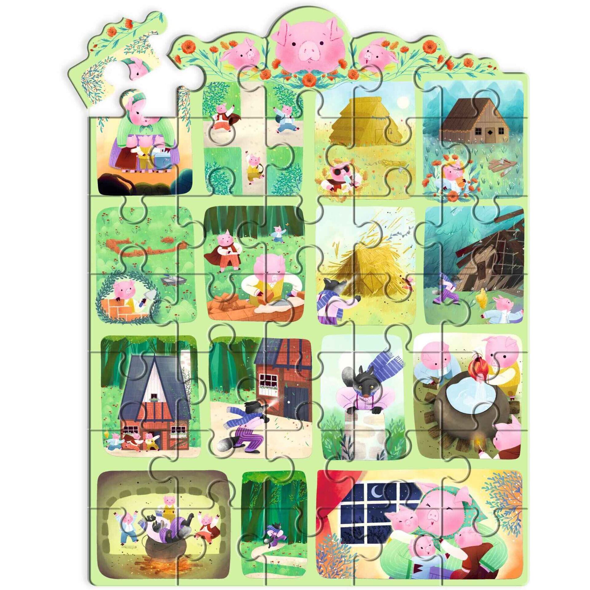 Djeco - Puzzle Os Tr&ecirc;s Porquinhos 35 Pe&ccedil;as