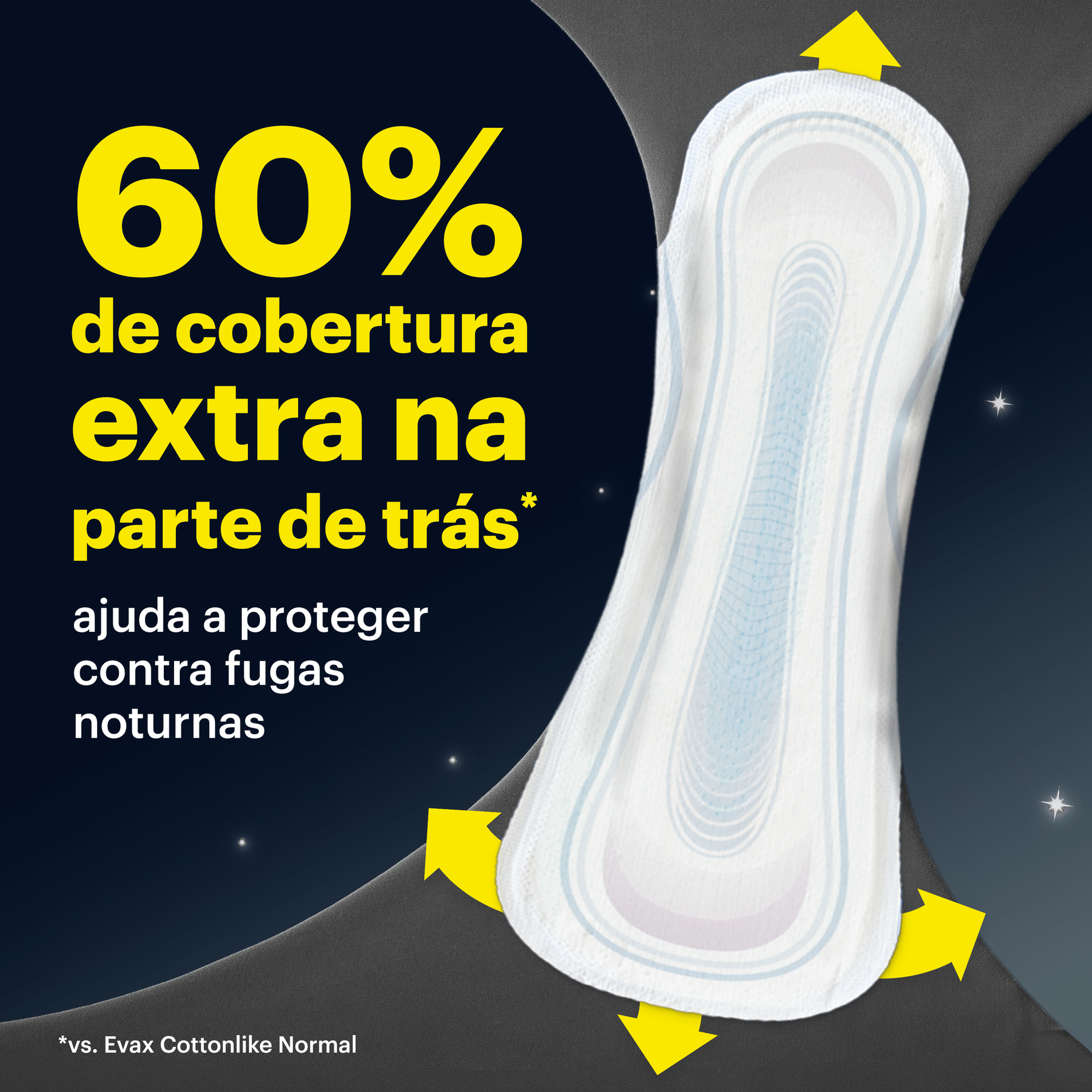 Pensos Higi&eacute;nicos Cottonlike Noite Extra com Abas Evax