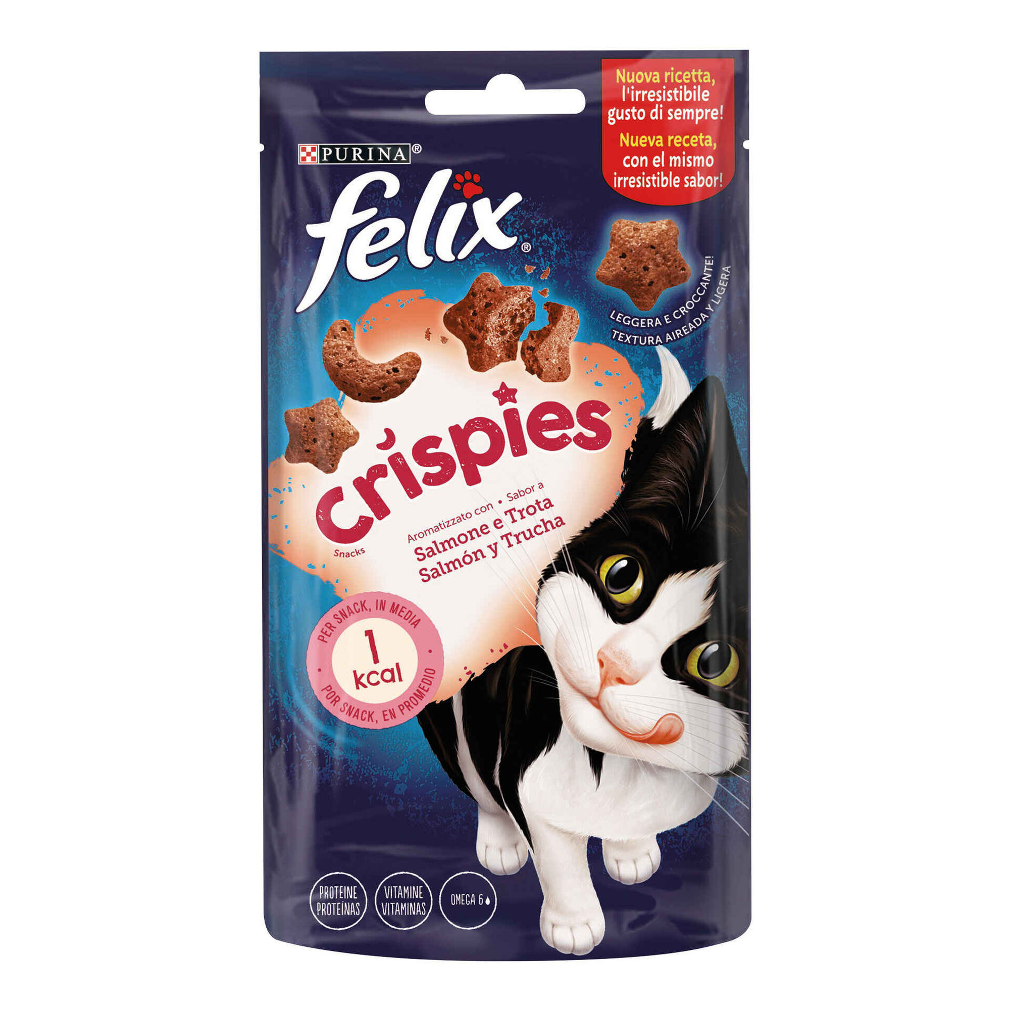 Snack para Gato Adulto Crispies Salmão e Truta