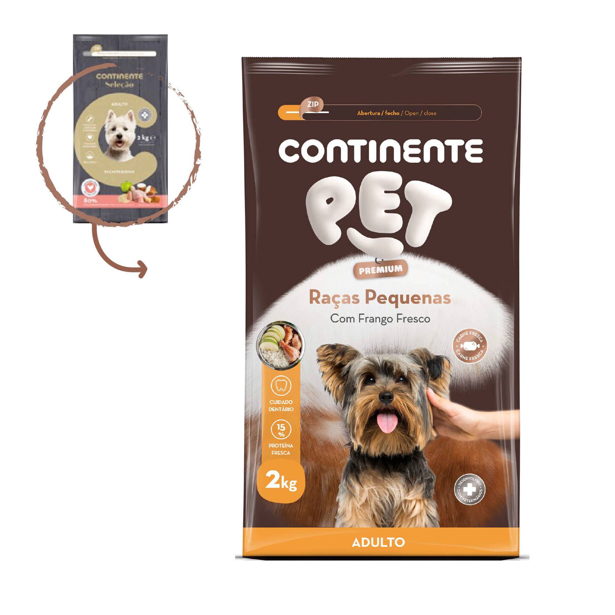 Ra&ccedil;&atilde;o para C&atilde;o Adulto Ra&ccedil;as Pequenas Frango