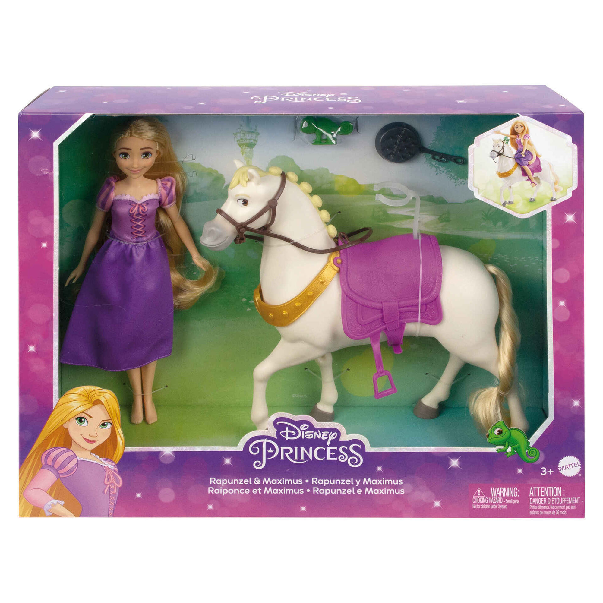 Boneca Rapunzel e Cavalo Maximus