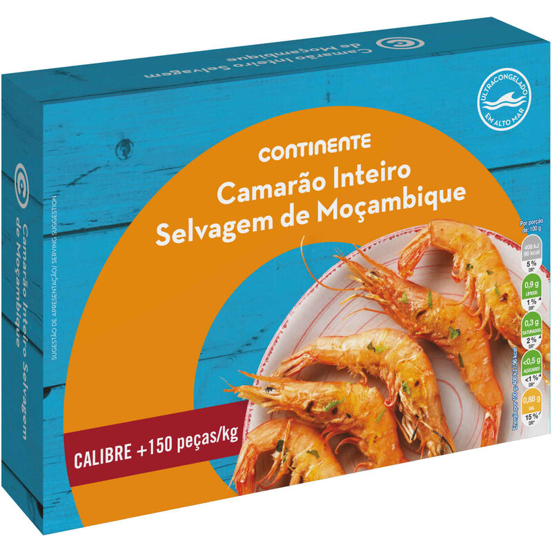 Camarão Selvagem de Moçambique +150 Ultracongelado Continente