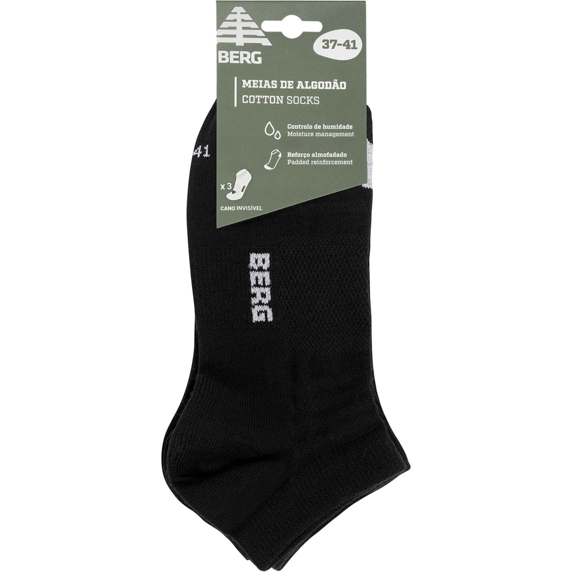 Meias Cano Invis&iacute;vel 42-45 Pretas Berg