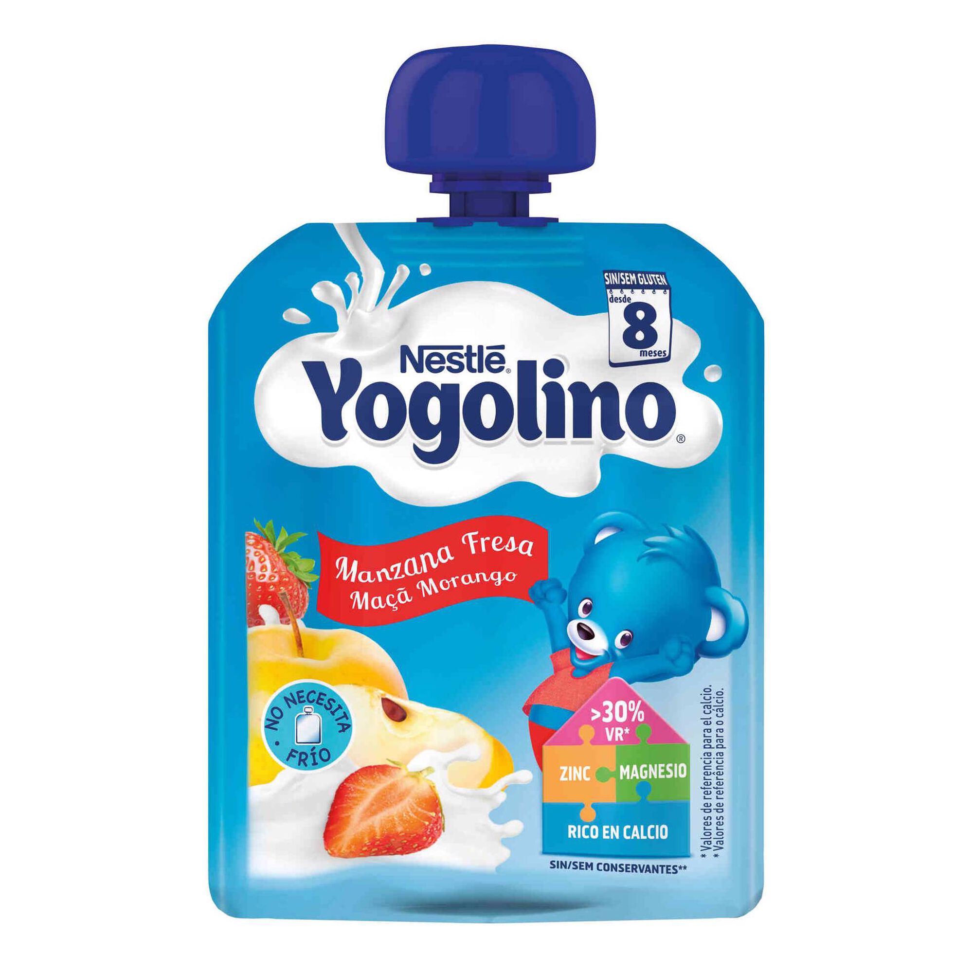 Alimento Lácteo de Maçã e Morango Yogolino sem Glúten +8 Meses Pacotinho Alimento Lácteo de Maçã e Morango Yogolino sem Glúten +8 Meses Pacotinho