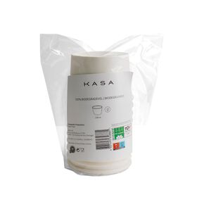 Conjunto 10 Ta&ccedil;as Papel Pequenas Sobremesa Branco 23cl