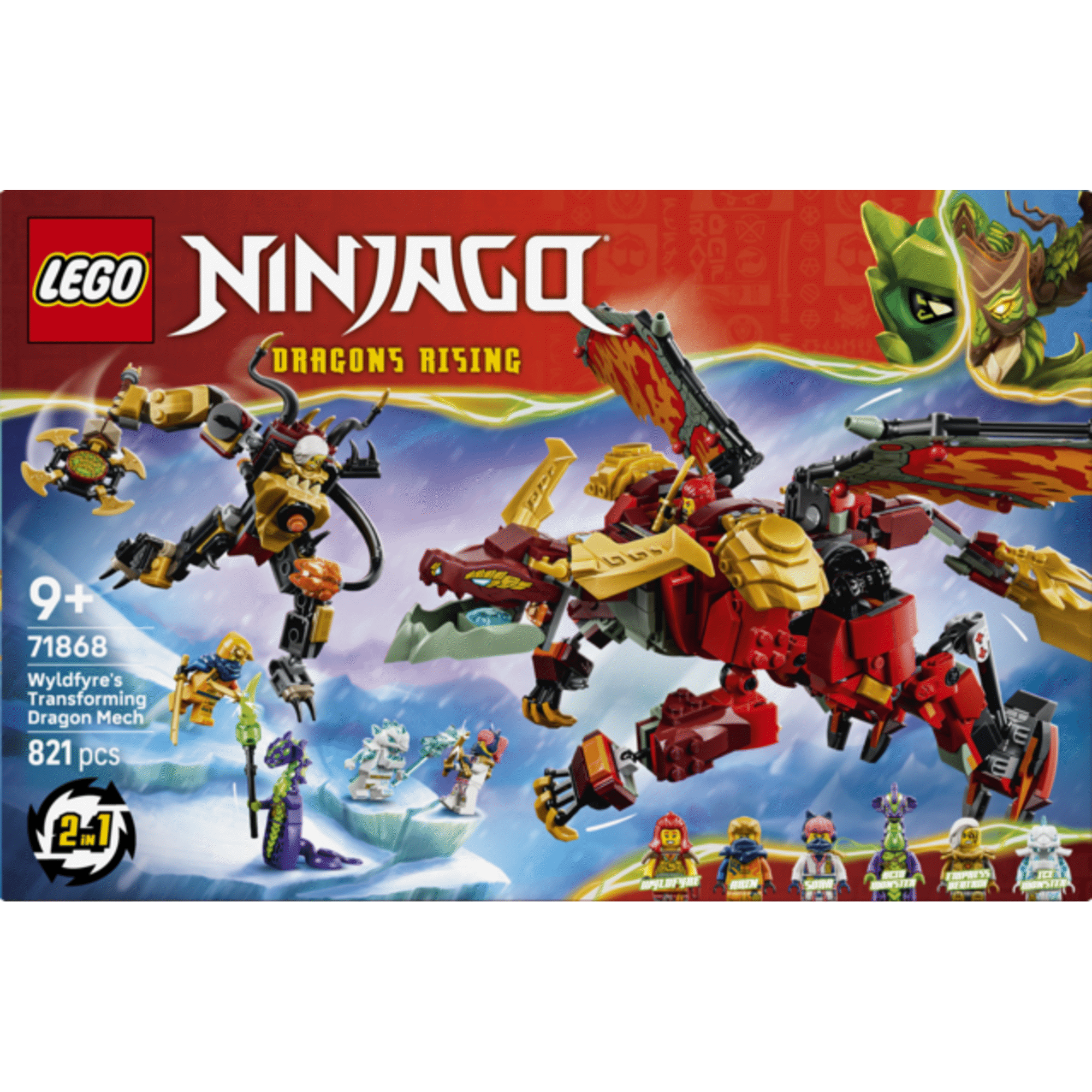 LEGO Ninjago - Rob&ocirc; Drag&atilde;o Transformador da Wyldfyre - 71868