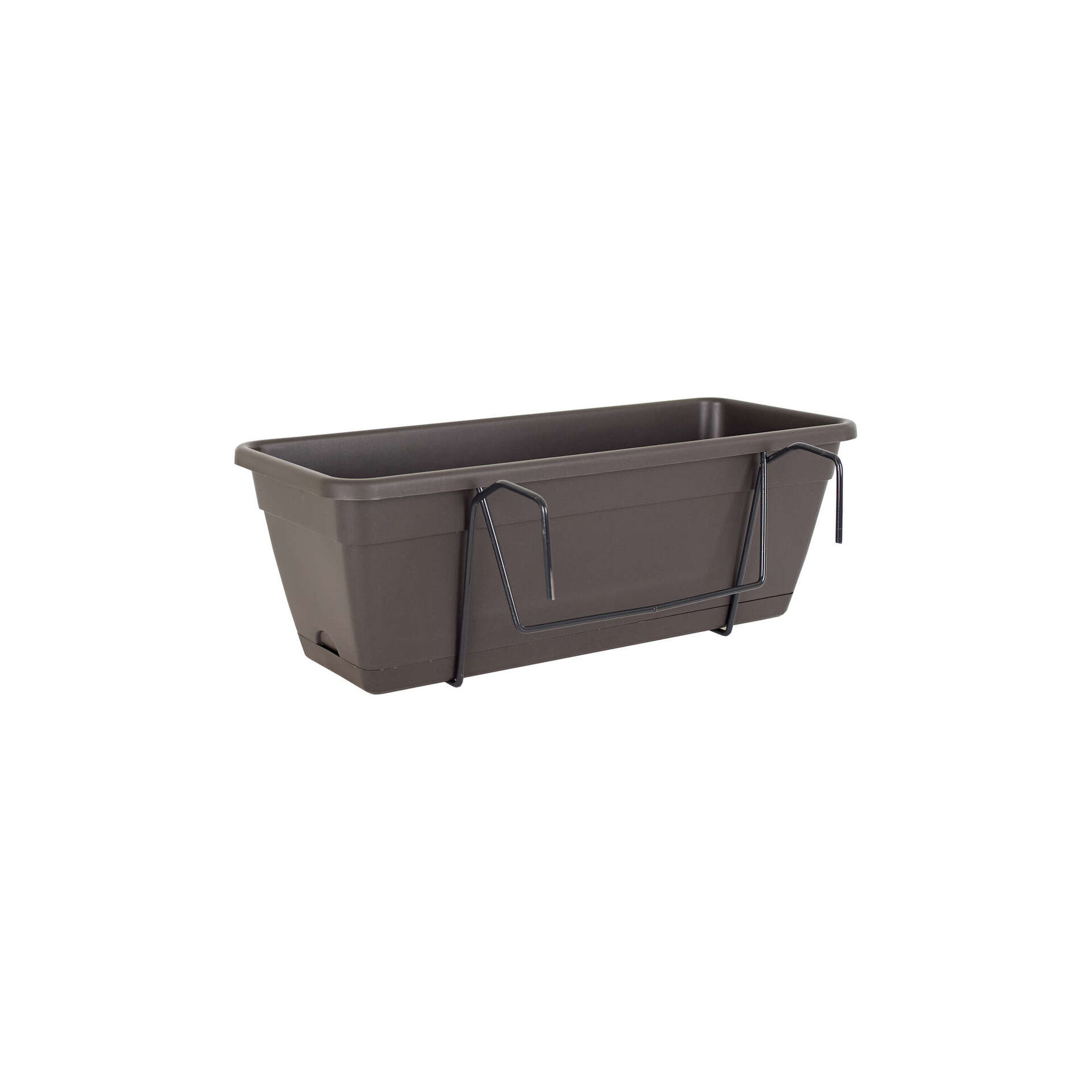 Floreira Plástico 50x17cm com Suporte Castanha Floreira Plástico 50x17cm com Suporte Castanha