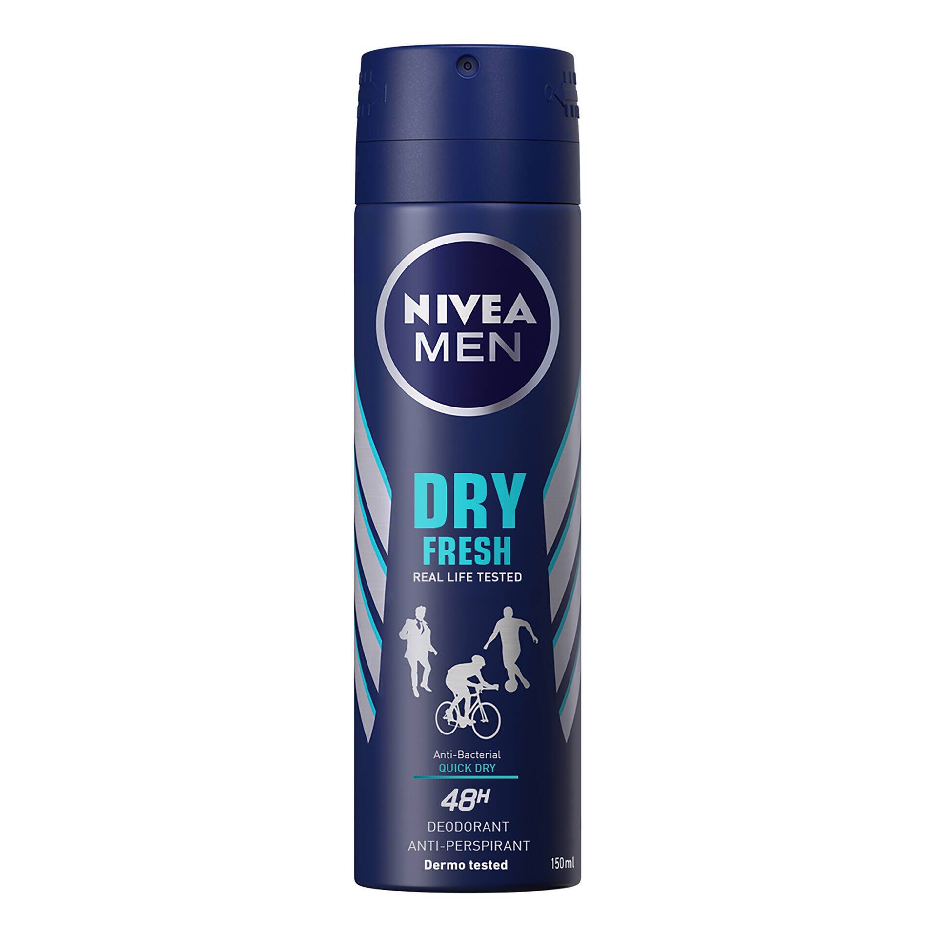 NIVEA MEN Dry Fresh Deo Spray – 48h Schutz, 6 X 150 Ml, Erfrischende Formel Ohne Ethylalkohol
