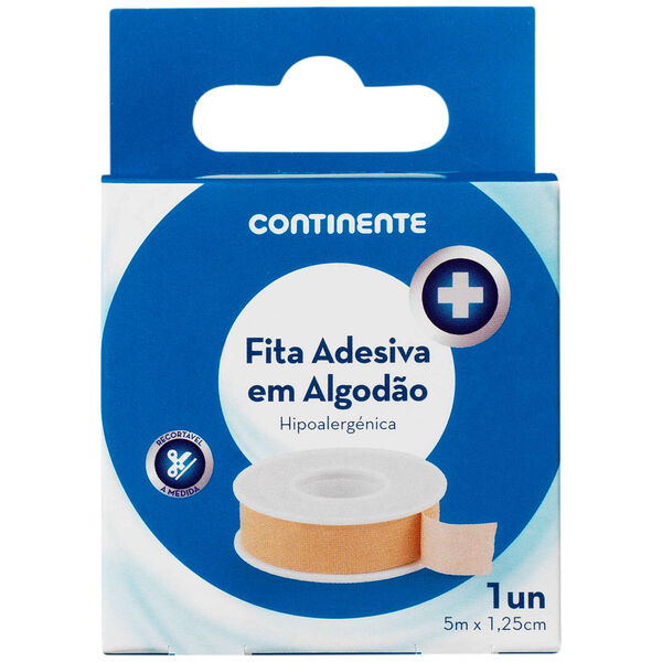 Fita Adesiva Algodão 5 m x 1,25 cm Continente