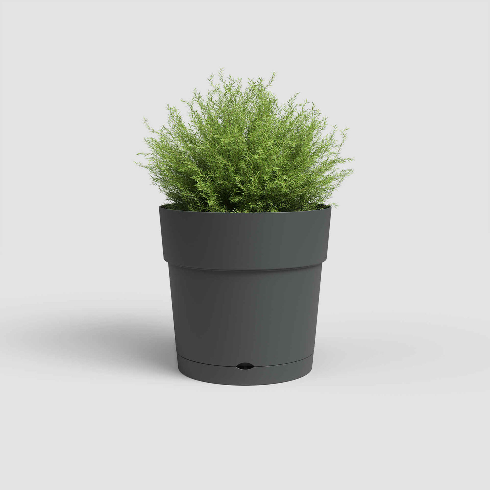 Vaso Redondo Plástico 20cm Antracite