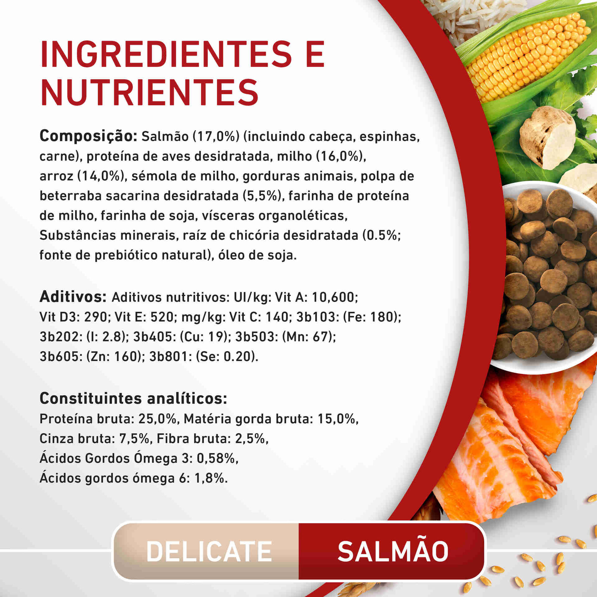 Ração para Cão Adulto Médio e Maxi Delicate Salmão e Arroz